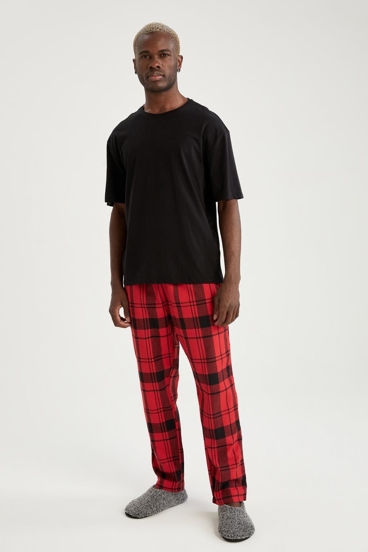 DeFacto Relax Fit Ekose Desenli Pijama Altı