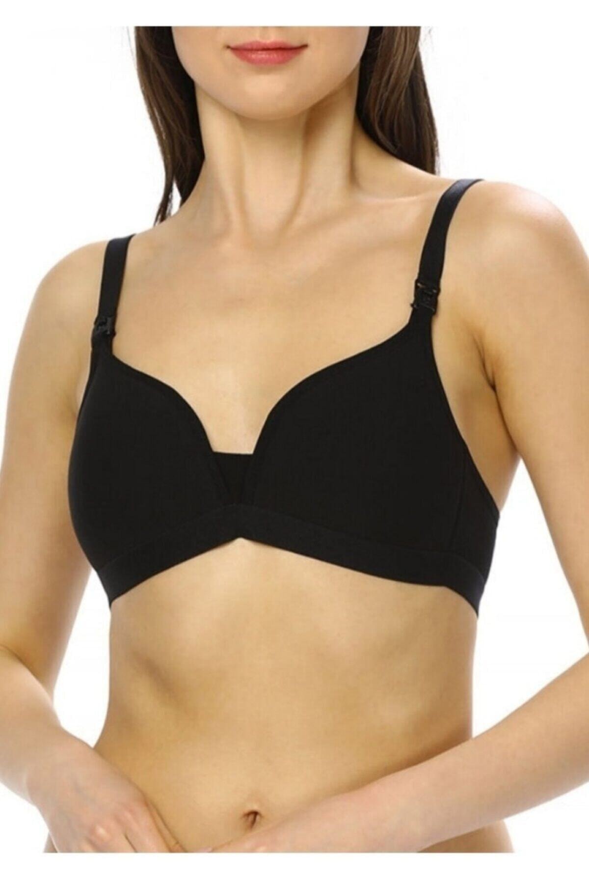 Bestin Kadın Siyah Yumuşak Kaplı Emzirme Sütyeni