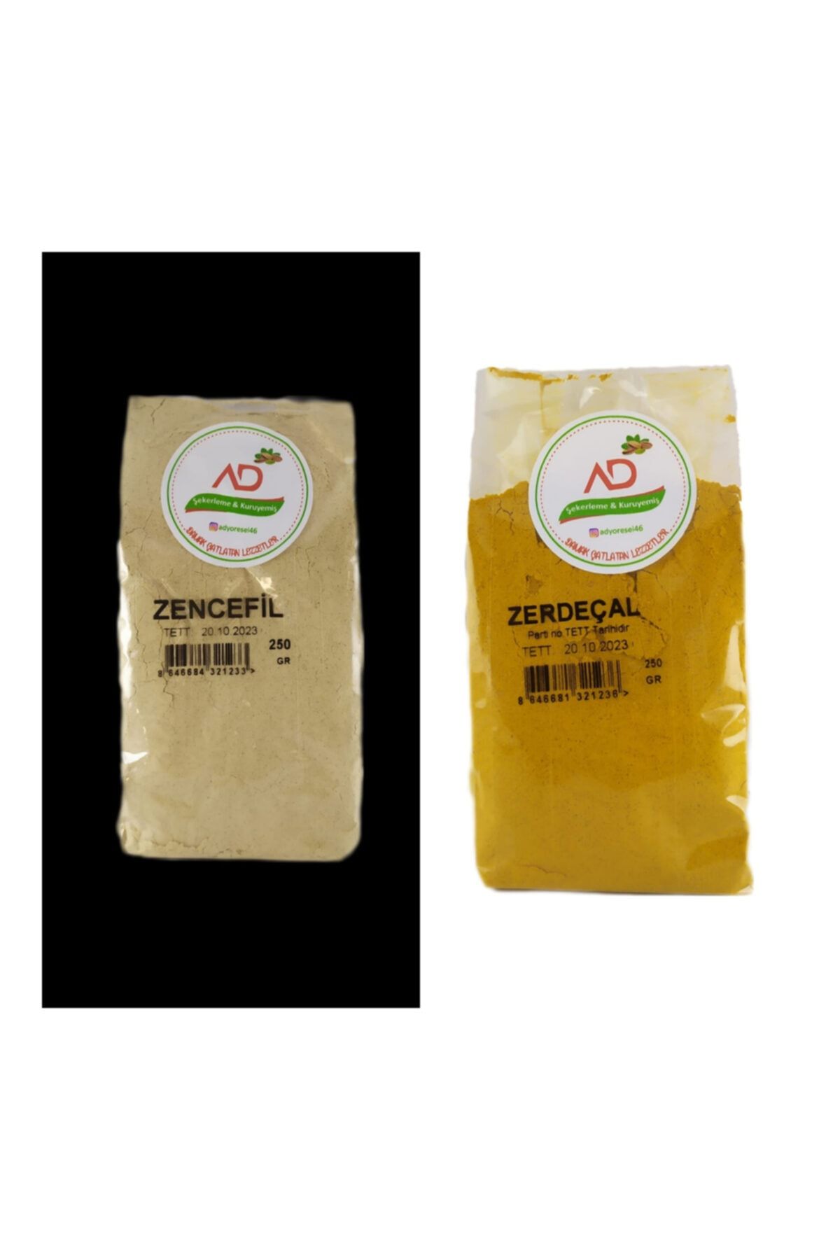 AD YÖRESEL Maraş Özel 250 gr Toz Zencefil 250 gr Toz Zerdeçal