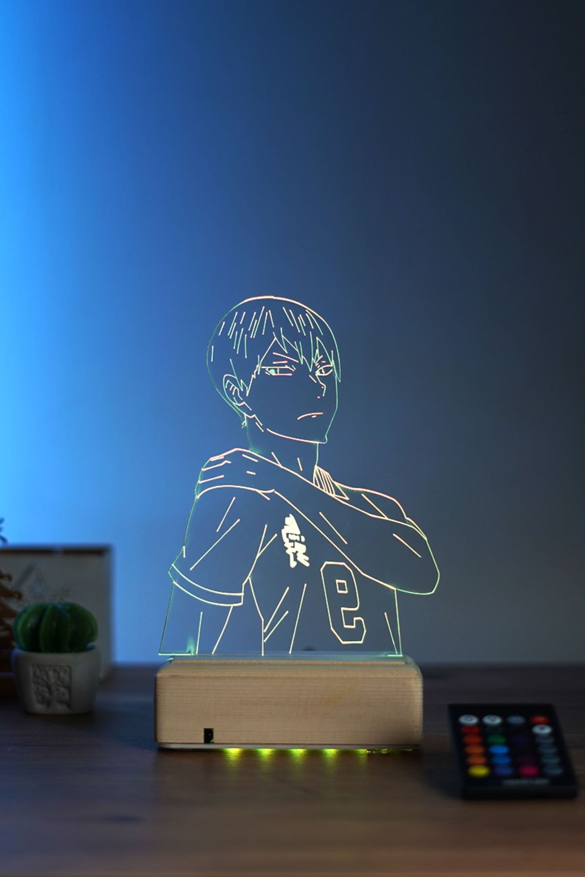 Modiwa Design Tobio Kageyama Haikyuu 16 Renk Anime Gece Lambası