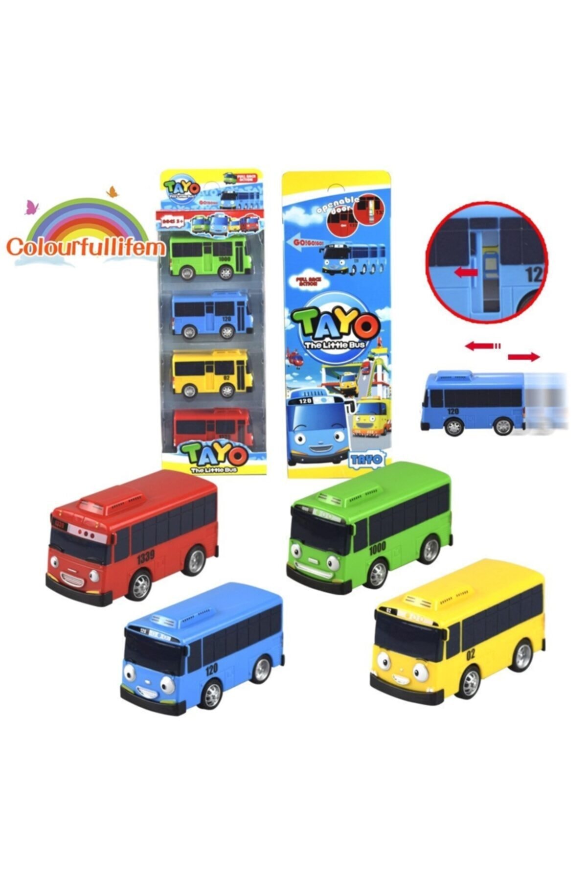 Cango Tayo Oyuncak Otobüs 7 Cm 4lü Çek Bırak Oyuncak Otobüs Tayobüs Sevimli Otobüs Tayo Gani Rogi Lani
