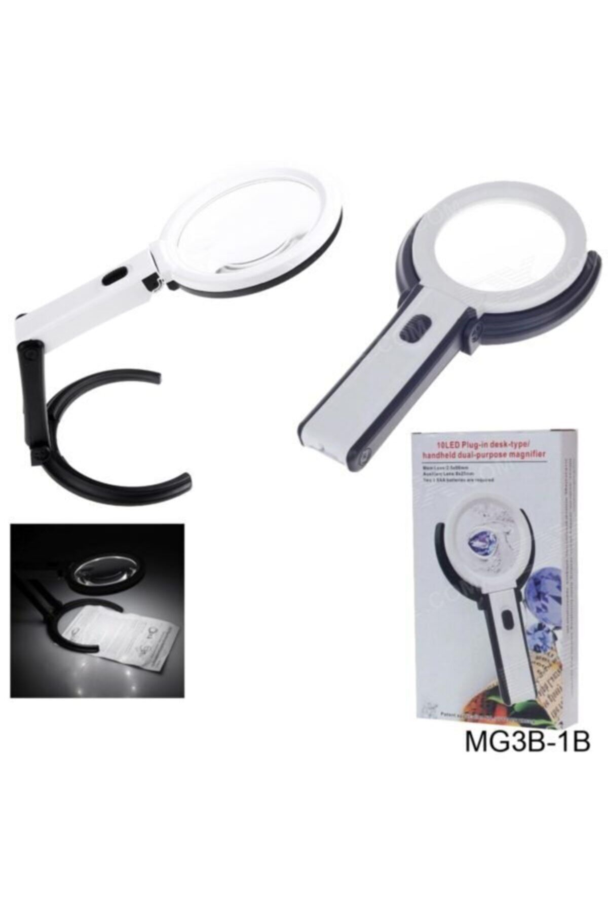 SUNTECNO Mg3b-1c 1.8x,5x Çok Fonksıyonlu Standlı Led Işıklı Büyüteç-rz