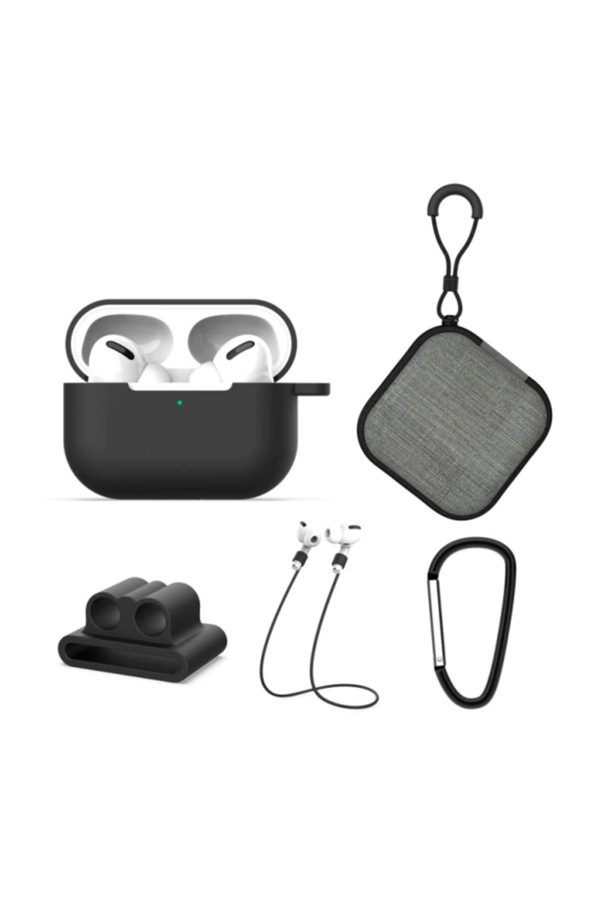 Ally Mobile 5 In 1 Airpods Pro  Uyumlu Kulaklık Kılıfı Ve Kulaklık Koruma Çantası Full Set