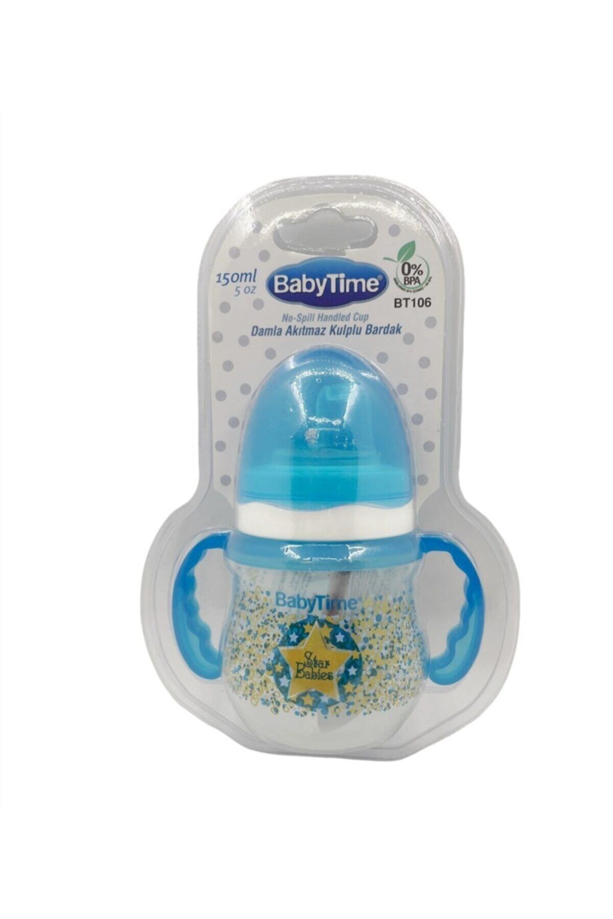 Babytime Baby Time Damla Akıtmaz Kulplu Bardak 150 Ml - Mavi