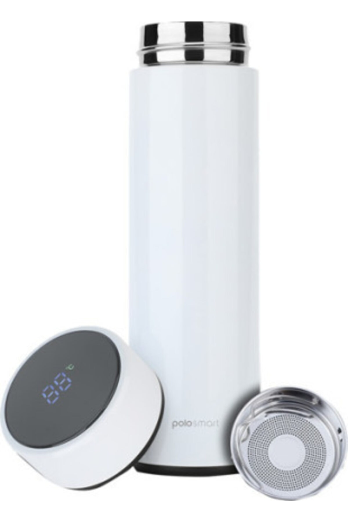SıfırYedi Avm Psh02 Dijital Led Göstergeli Termos Beyaz