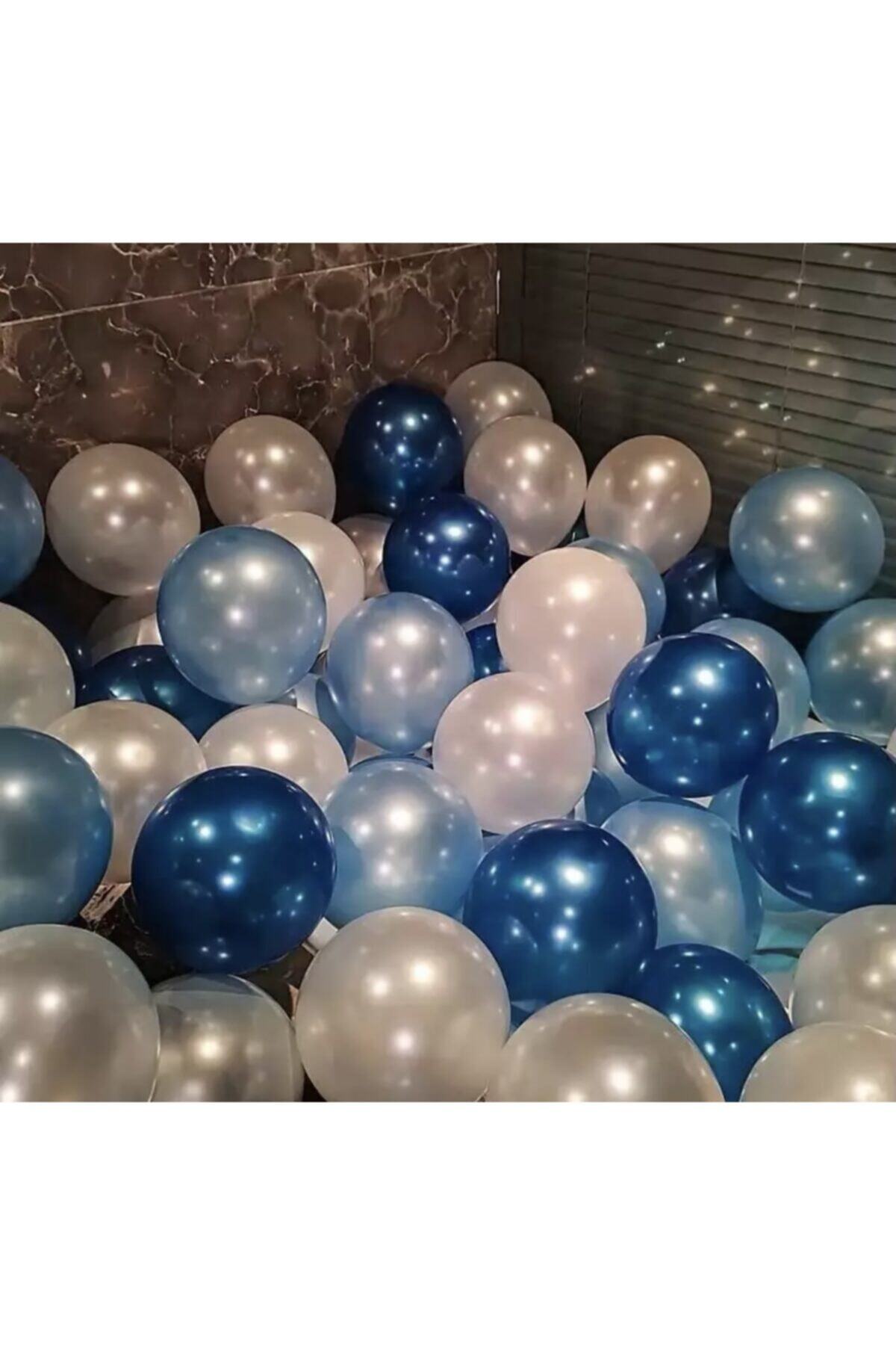 selens party Metalik Koyu Mavi- Açık Mavi - Gümüş 30’lu