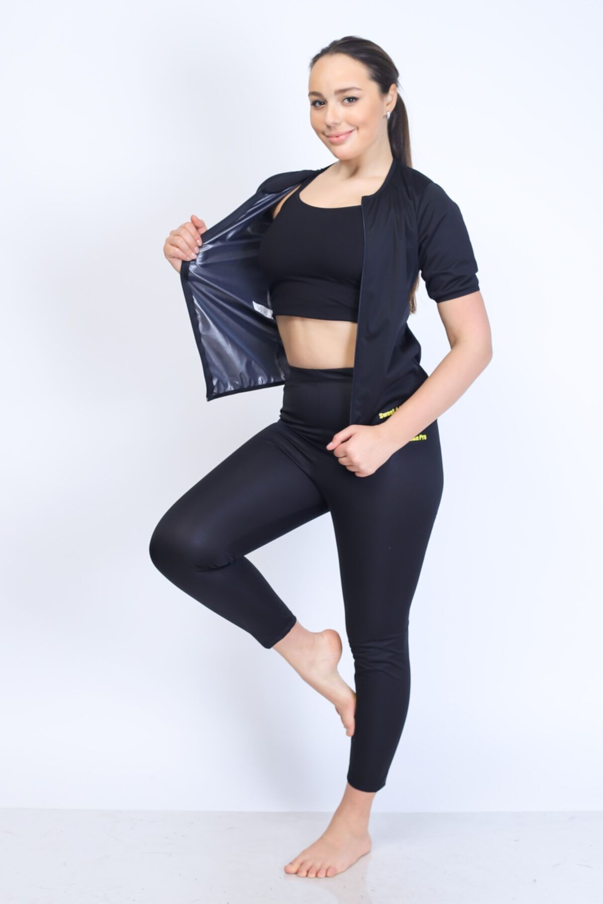 P&W Polo Women Orjinal Sauna Suıt Unisex Termal Zayıflama Incelme Sauna Takım Fermuar  termal Takımlar Fermuarlı