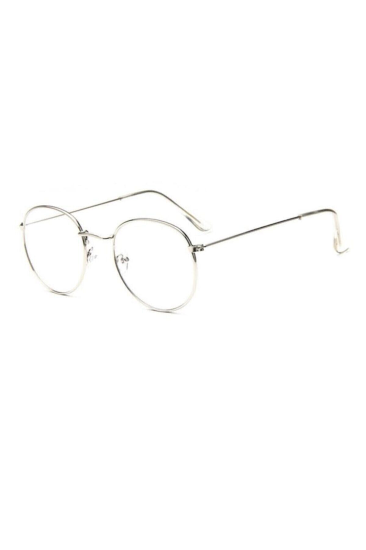 UBK Eyewear Unisex Mavi Işık Filtreli Numarasız Gümüş Renkli Gözlük