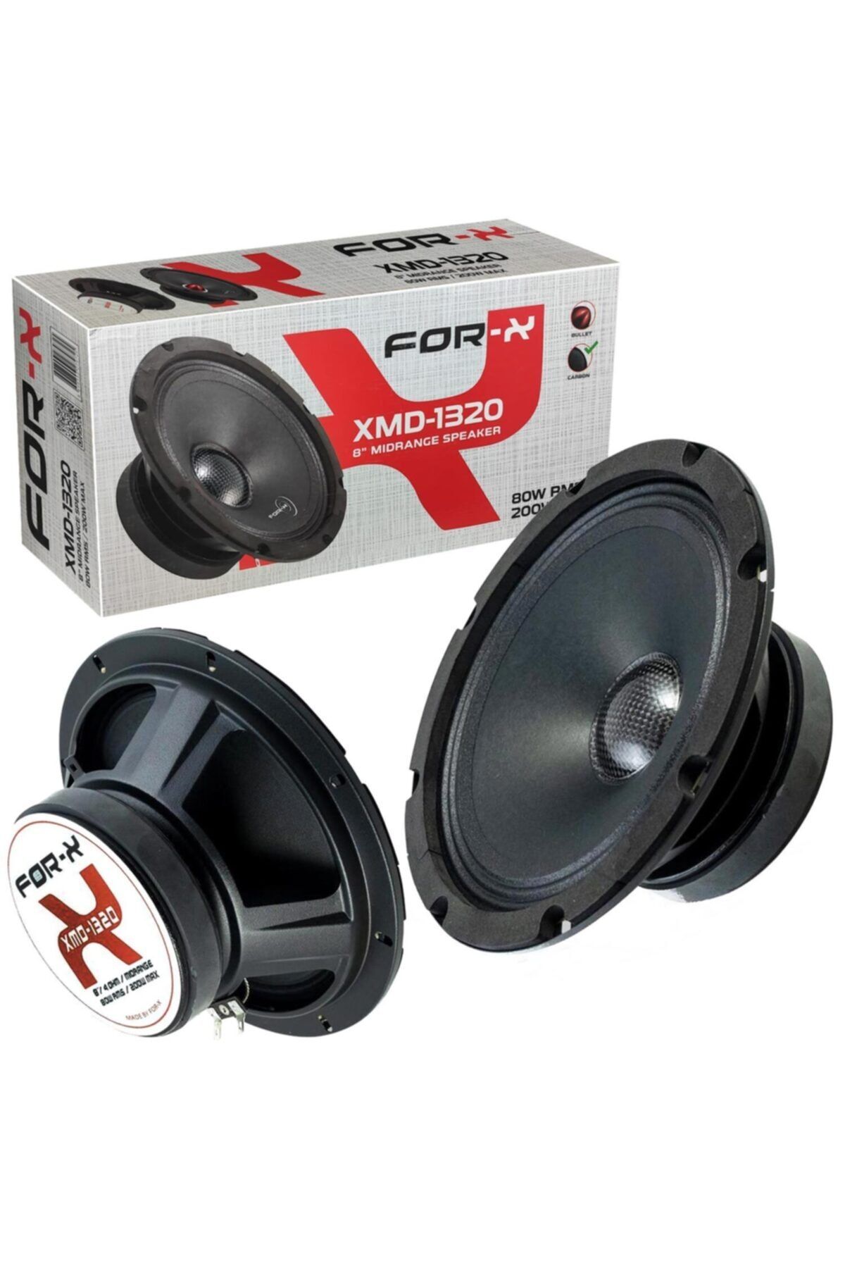 ForX Oto Mıdrange 20cm 200w (2 Adet) Carbon Xmd-1320