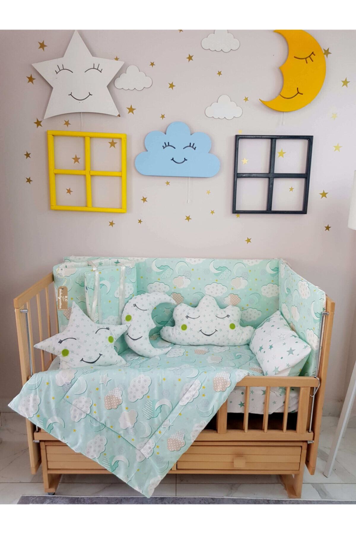 B&C Baby Cotton Bebek Uyku Seti El Yapımı Doğal Bebek Seti 60x120