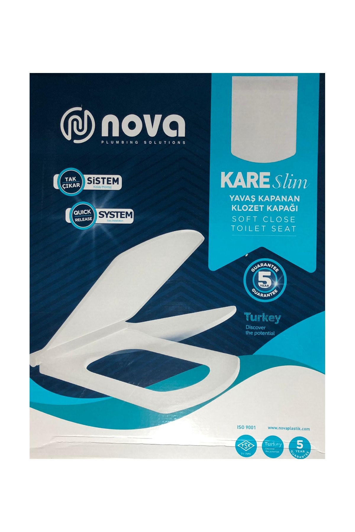 Nova Kare Slim(ince) Yavaş Kapanan Klozet Kapağı