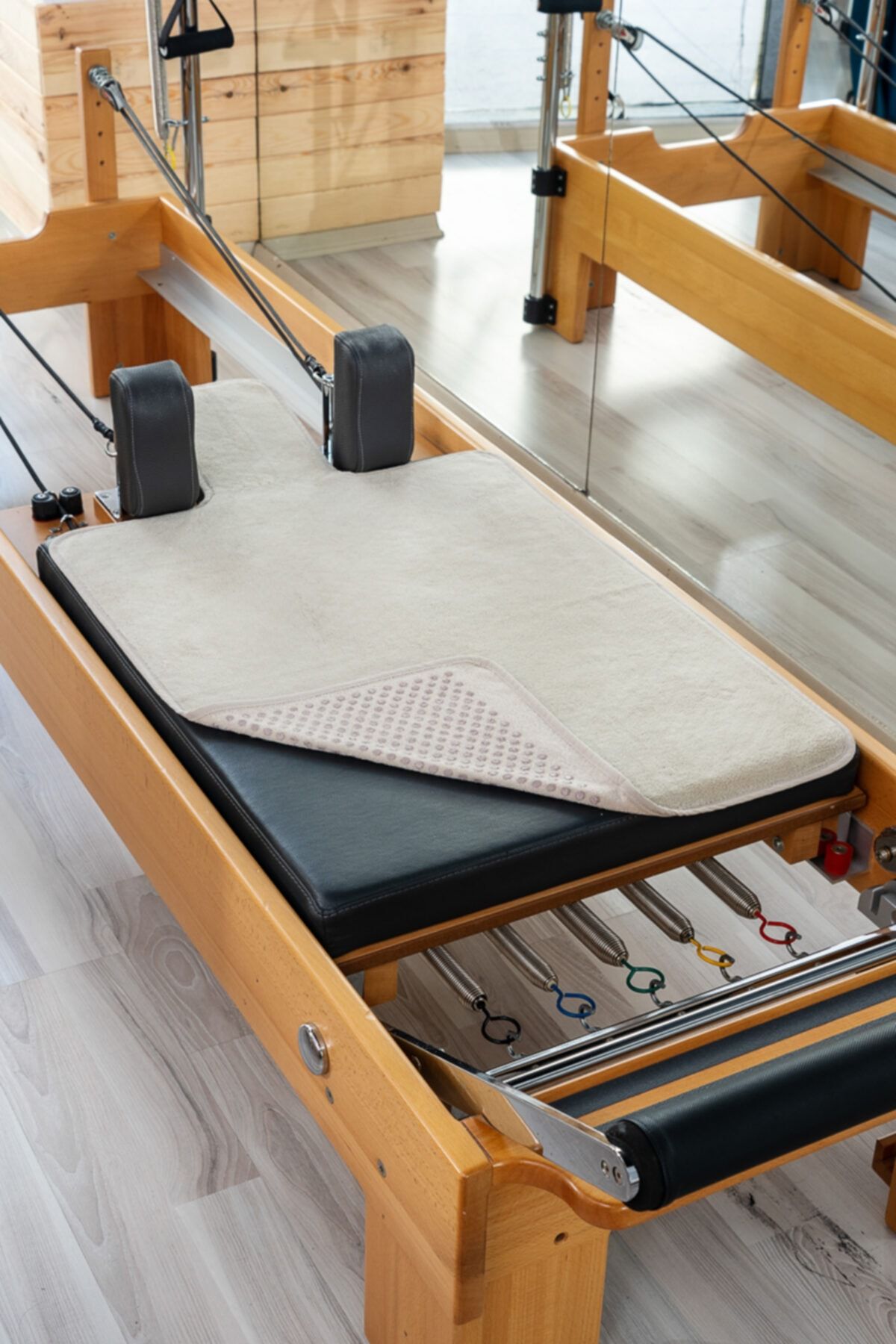 RAINBO Açık Bej Pilates Reformer Havlusu, Nonslip Reformer Towel, Kaydırmaz Reformer Havlusu