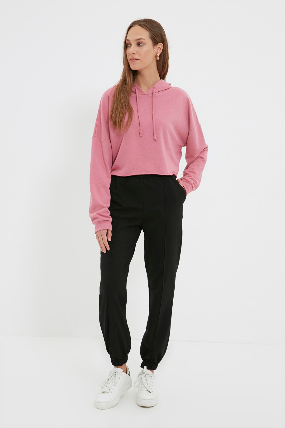 Trendyol Modest Siyah Jogger Örme Eşofman Altı TCTAW22EI0040