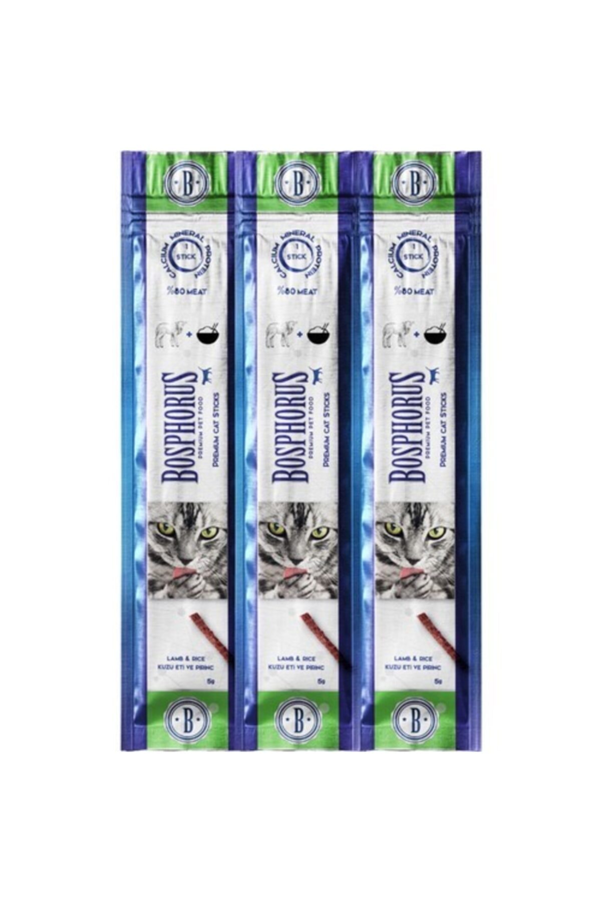Bosphorus Kuzu Etli Ve Pirinçli Kedi Ödül Çubuğu 3x5gr
