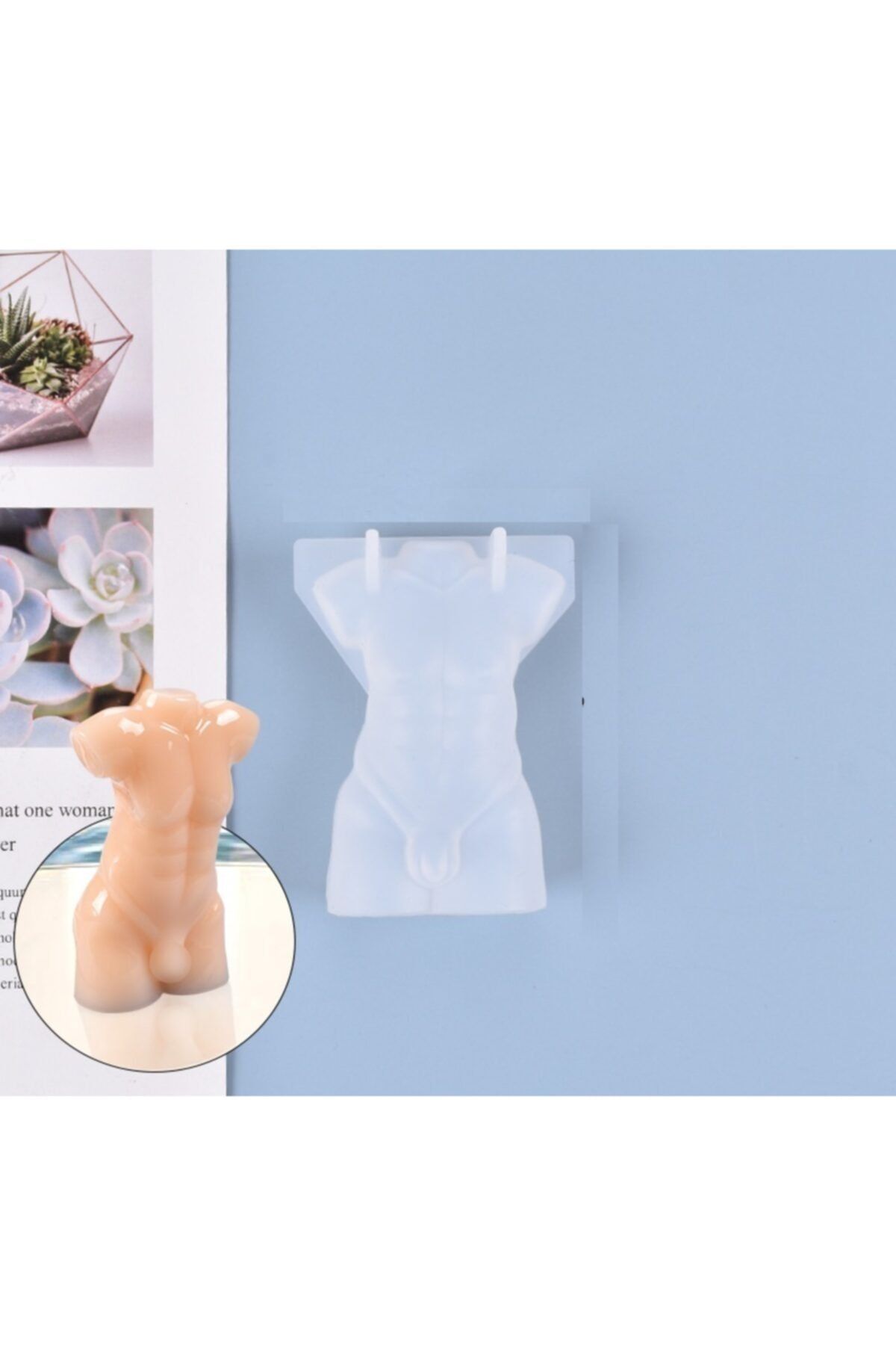 epoksi kalıpları Epoksi Mum Erkek Vücut Kalıbı 9x6.8cm