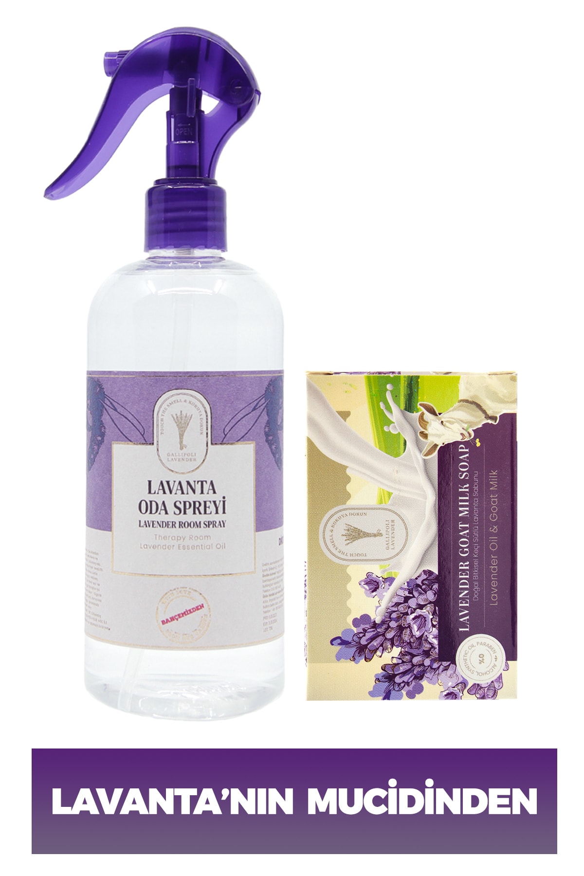 Dr. Lavender Bitkisel Keçi Sütü Sabunu 100 gr + Lavanta Oda Spreyi 400 ml