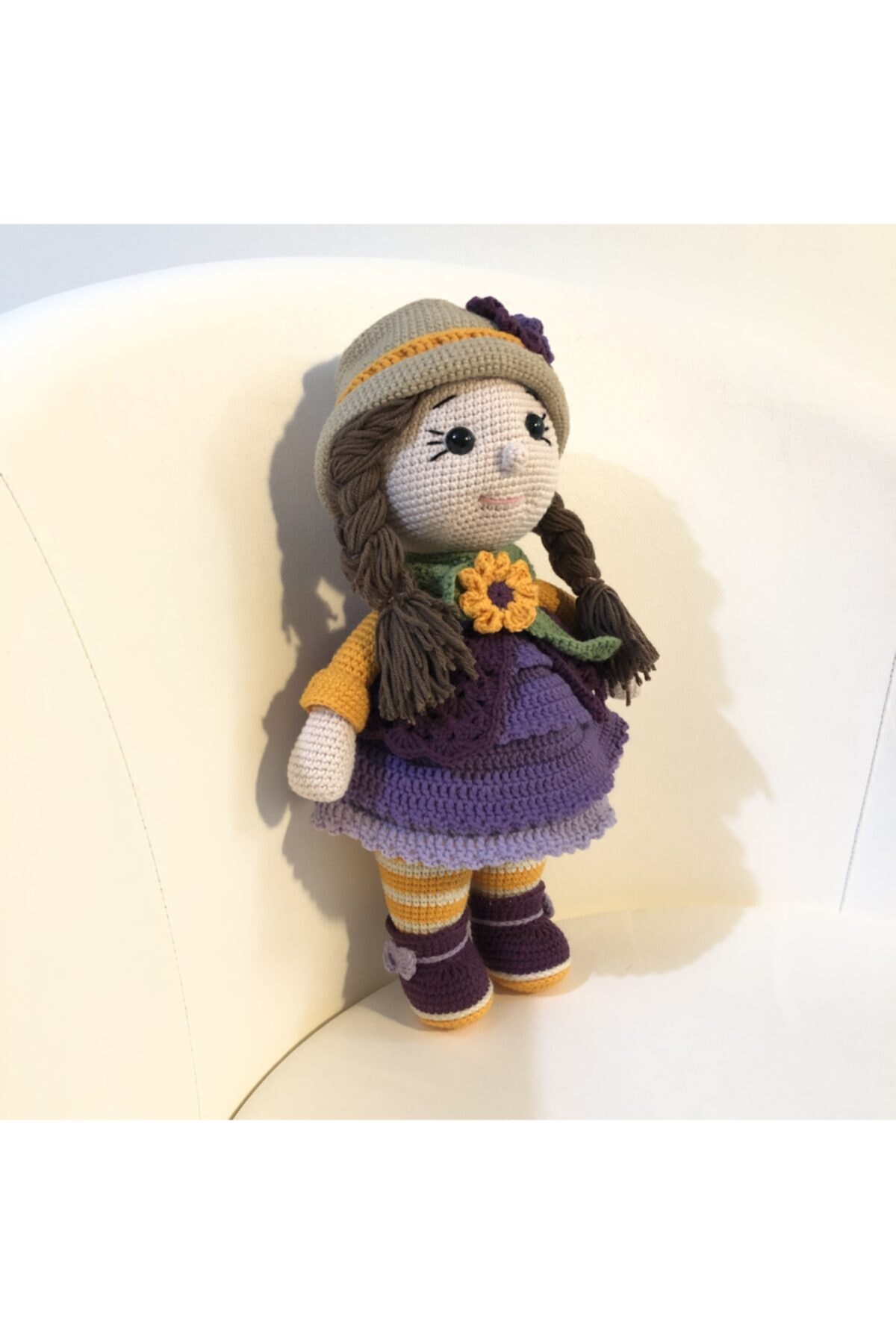 Kare Art Amigurumi Bebek. Hediyelik Dekoratif Örgü Oyuncak.