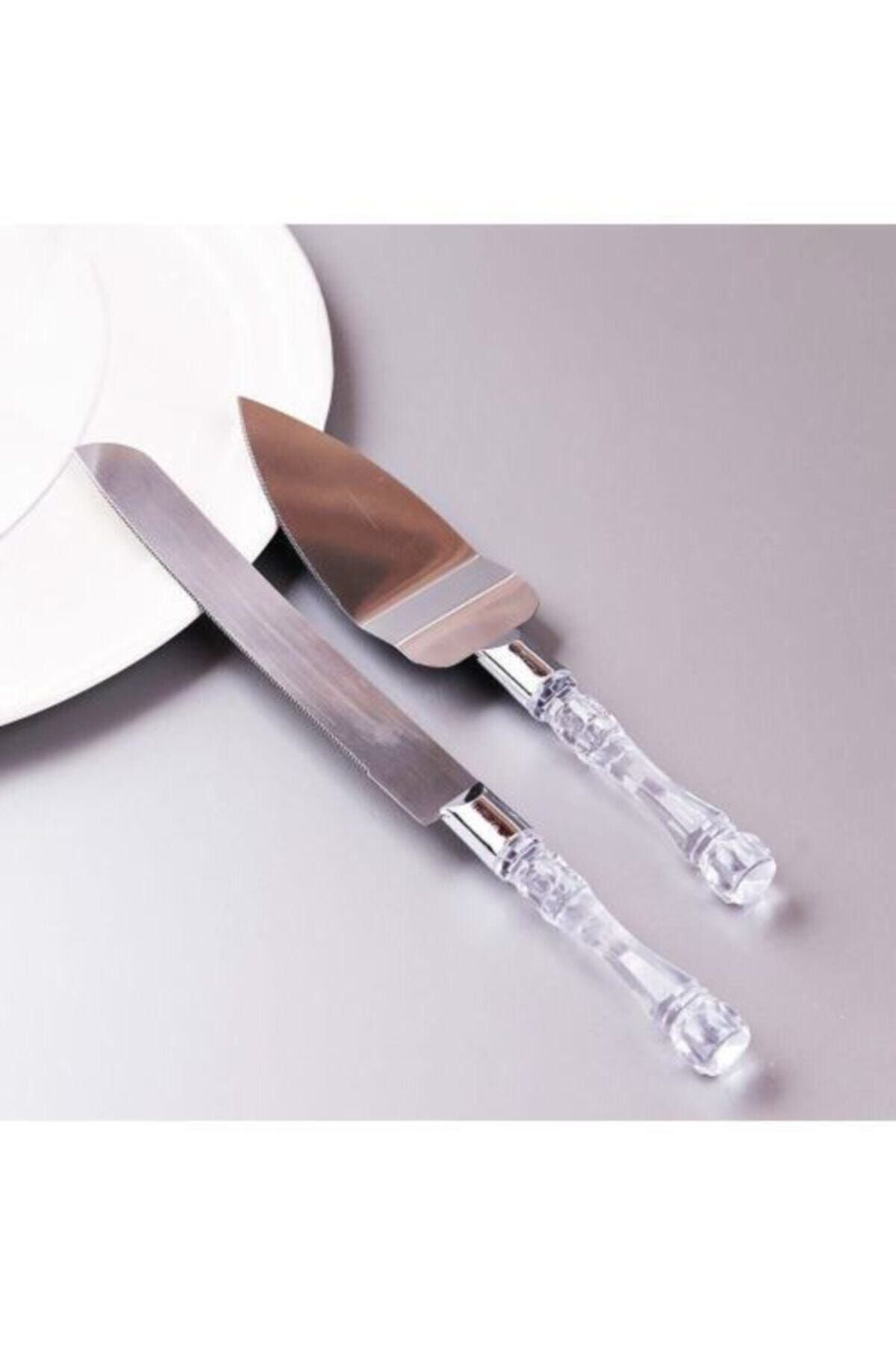 Milena Home İkili Şeffaf Pasta Seti Bıçak Ve Spatula