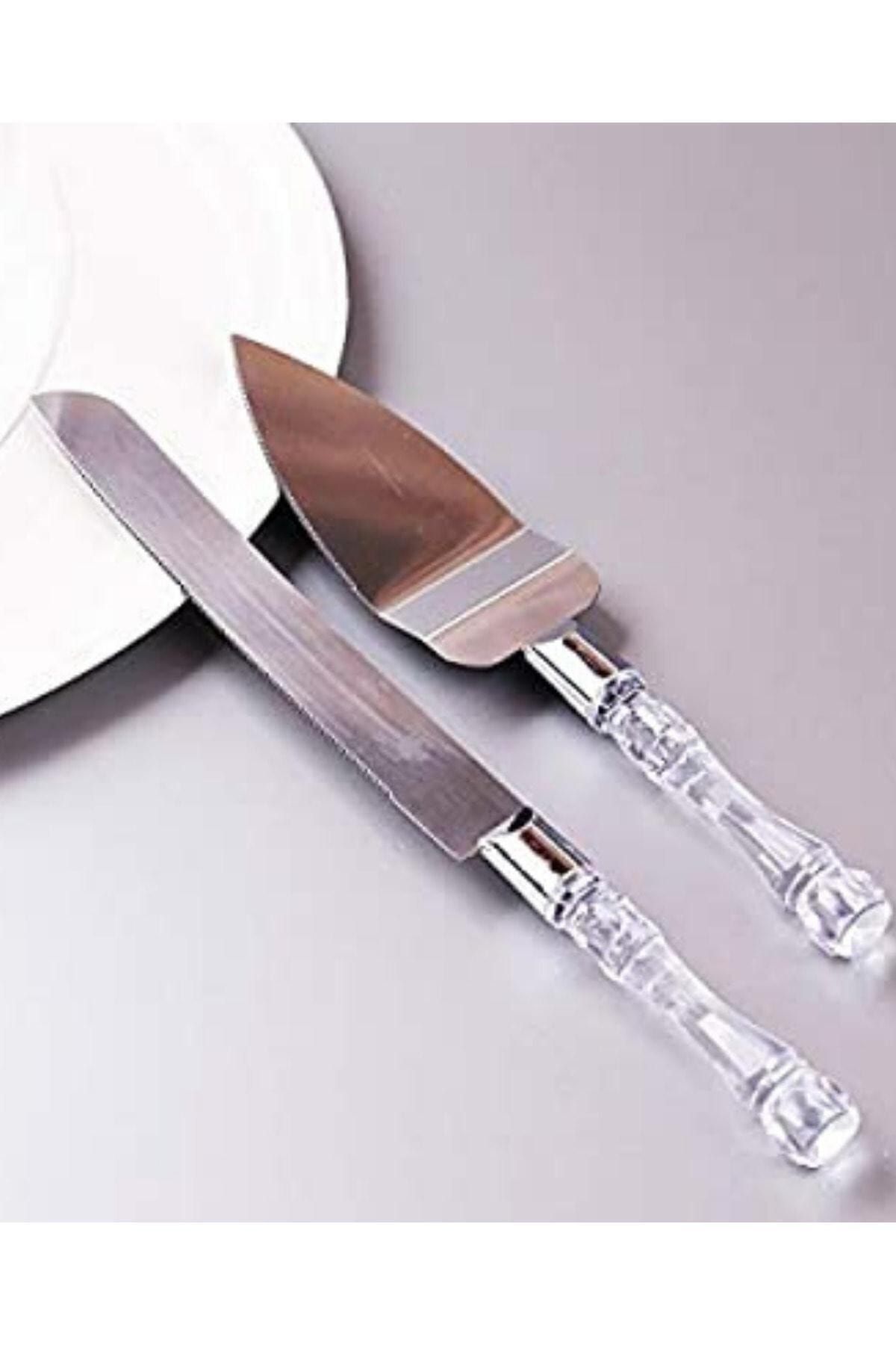 Lilya Home Dekoratif Pasta Kek Servis Seti Spatula Pasta Bıçağı 2'li 33cm 27cm
