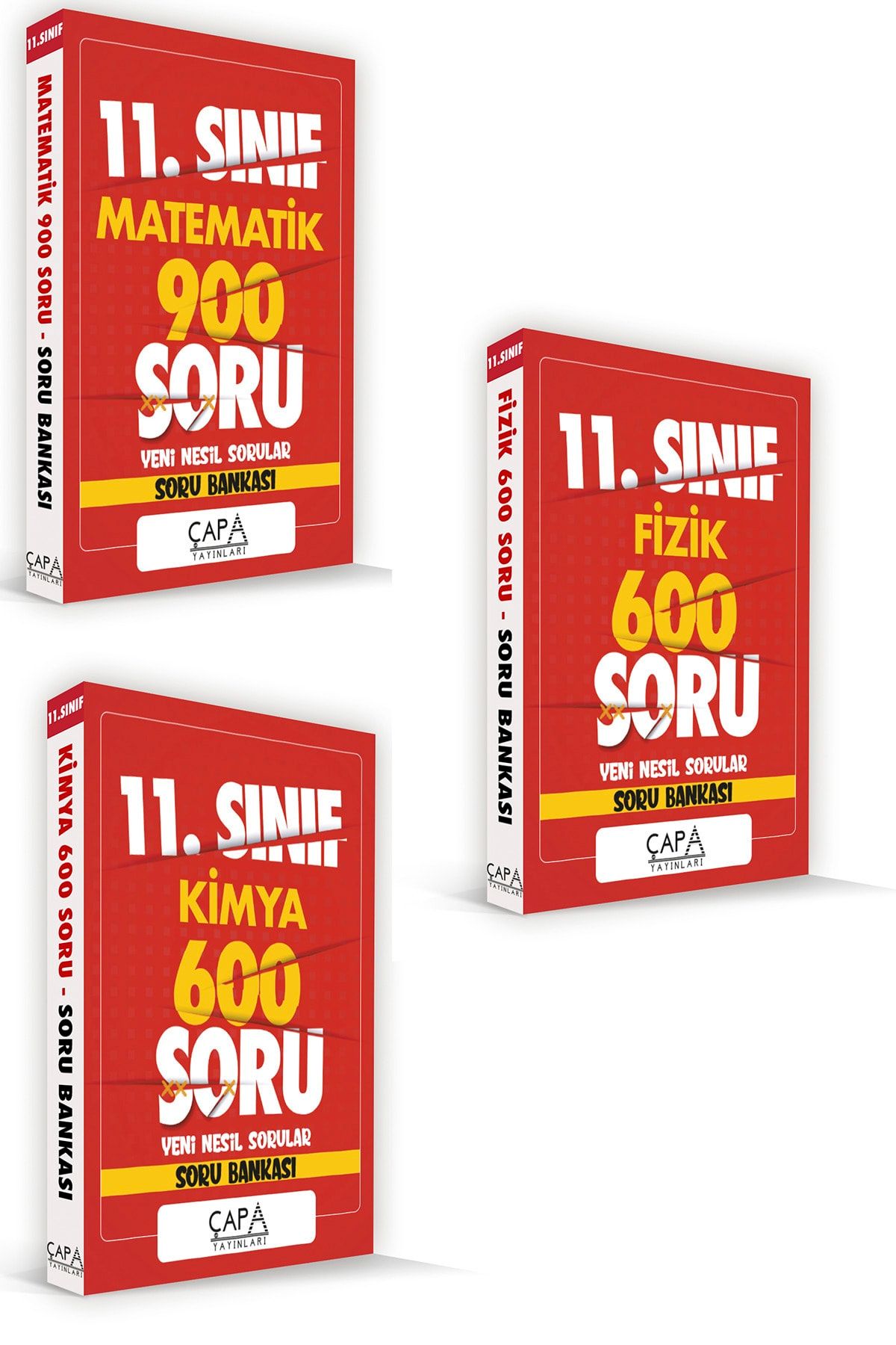 ÇAPA YAYINLARI 11.sınıf Matematik Fizik Kimya Soru Bankası Seti 3 Kitap