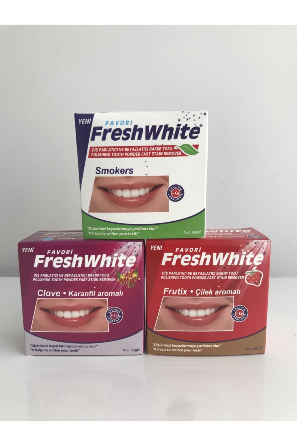 Fresh White Avantajlı Diş Parlatıcı Ve Bakım Tozu Paketi 3'lü Set