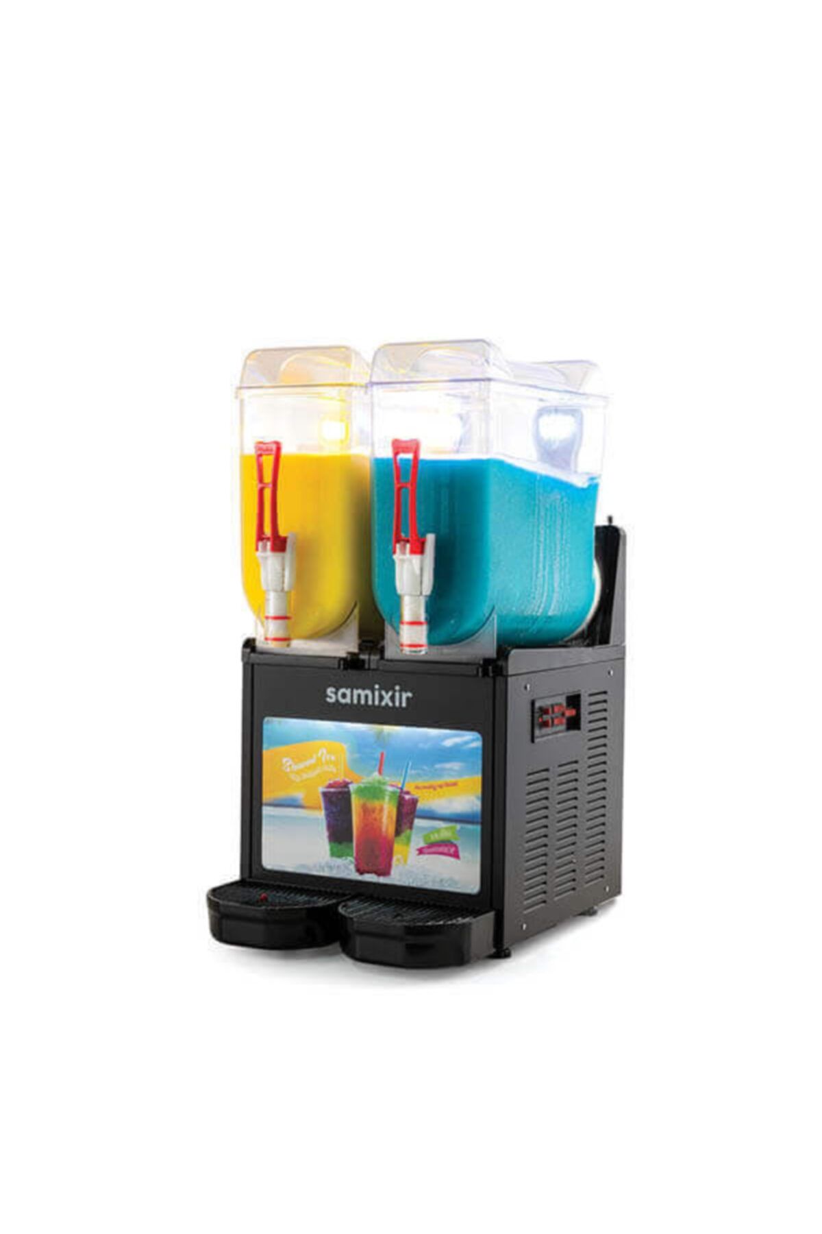 Samixir Samixir Slush Twin Allure, Granita, Meyve Suyu Dispenseri, 12+12 L, Siyah