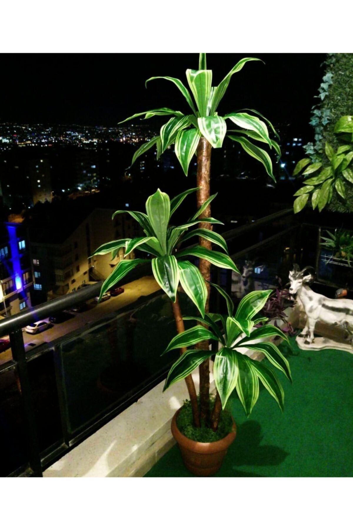 YEŞİLADA Yapay Yucca Ağacı 3 Gövdeli 1.60 Metre Boyunda Islak Doku Yuka Ağaç Çiçek
