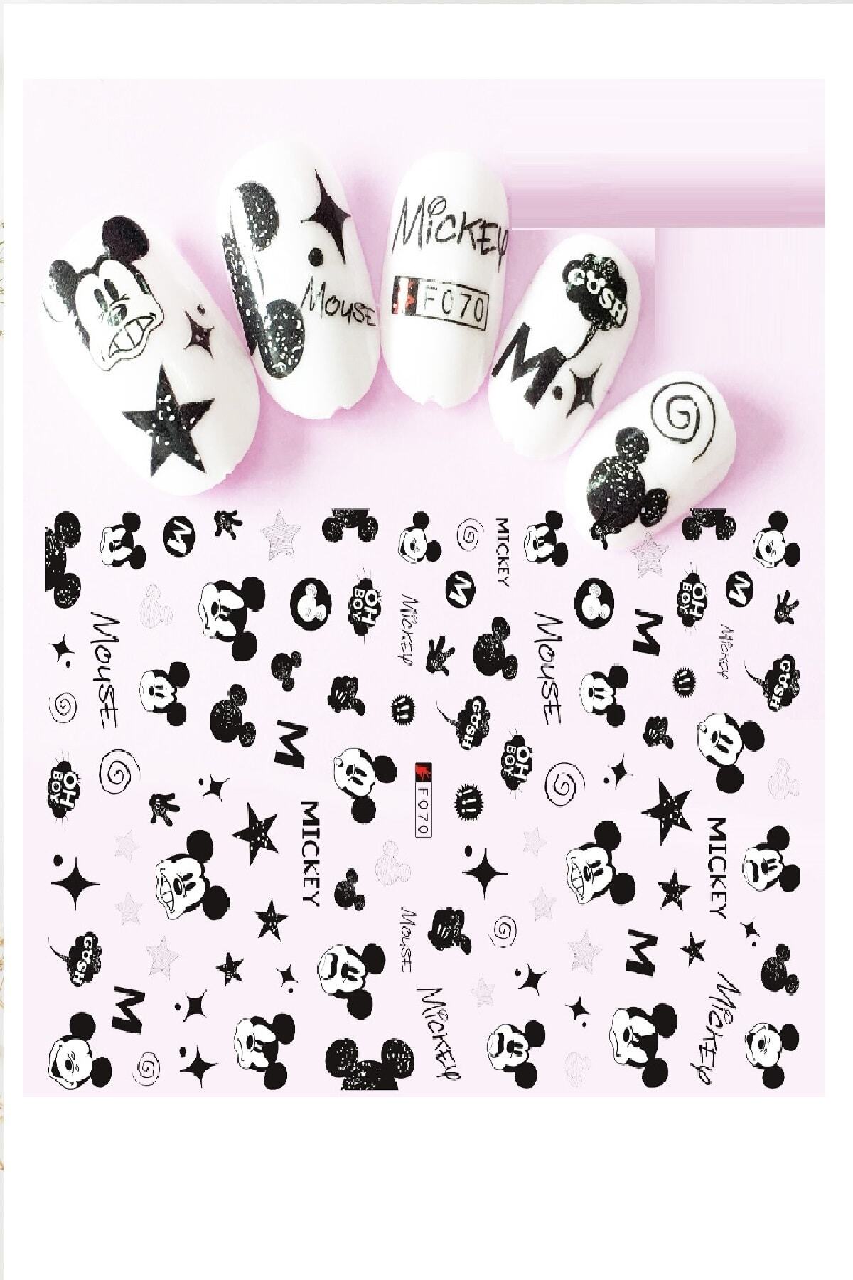 Nail Art Tattoo Mickey Tırnak Dövmesi Tırnak Tattoo Nail Art Tırnak Sticker Mickey