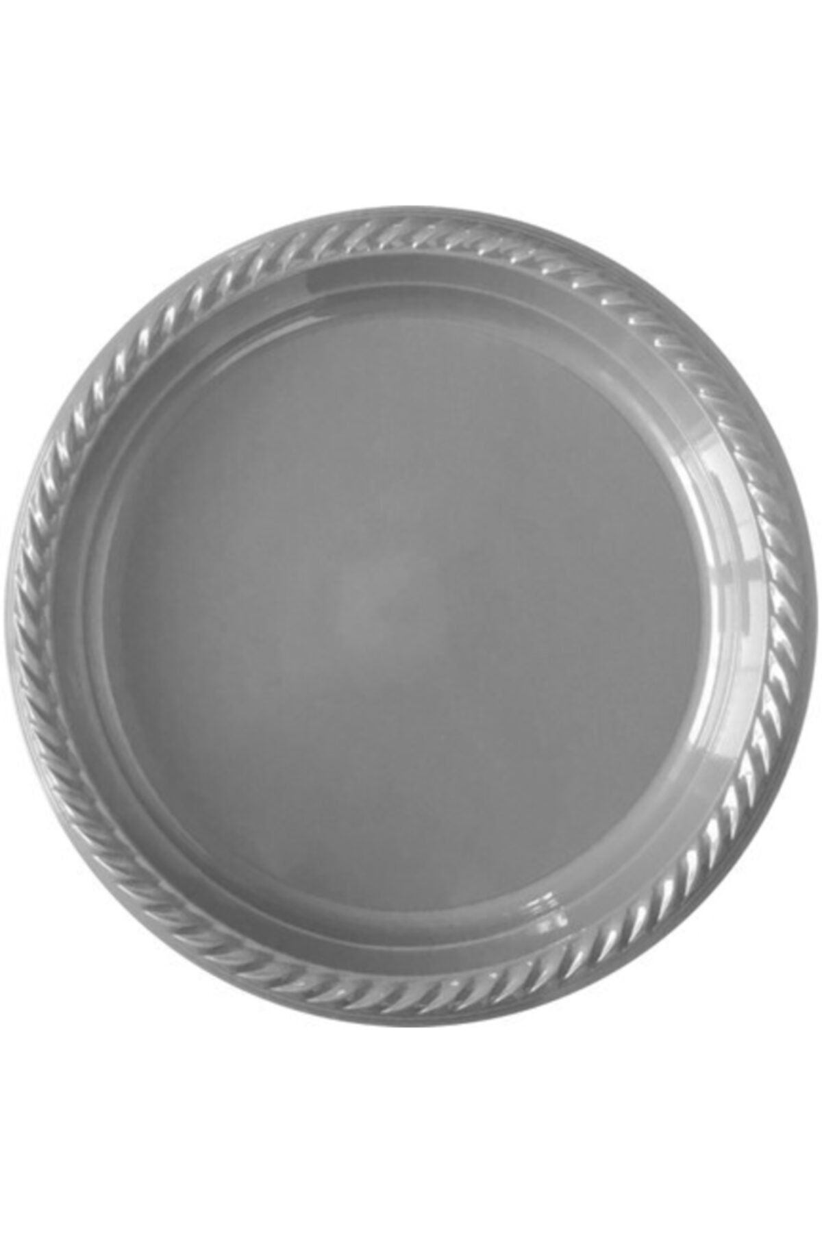 TrendBey Gümüş Renk Plastik Tabak 22cm 25li
