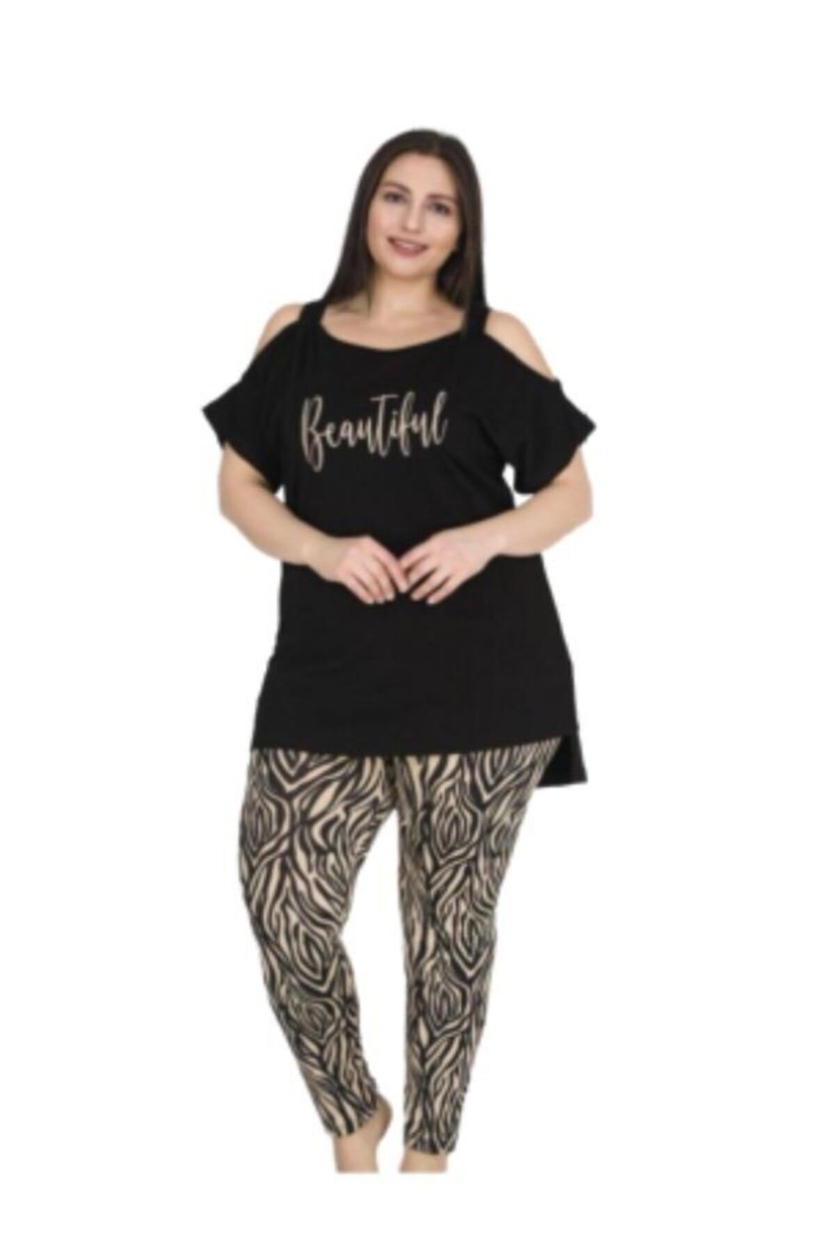 LONG NIGHT Kadın Büyük Beden Pijama Takımı