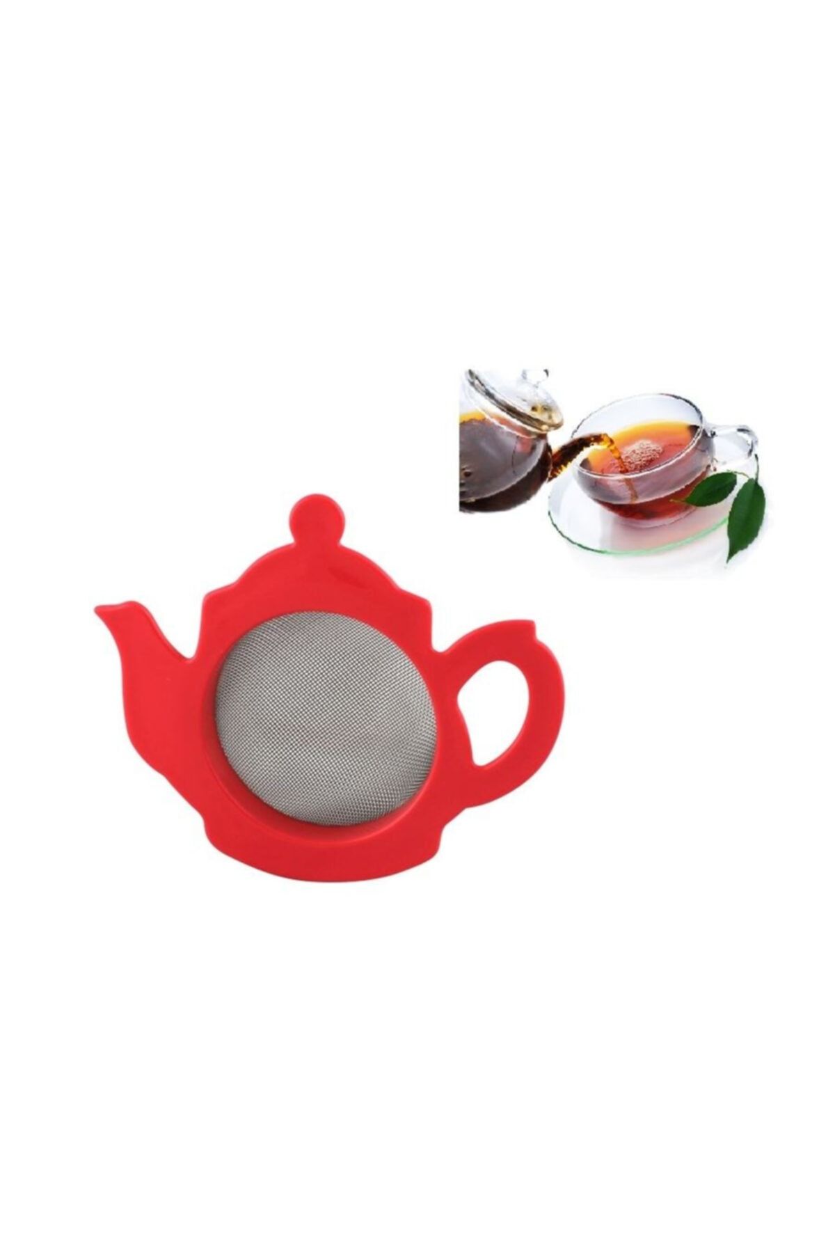 FırsatYeri 2 Adet Bardak Kupa Üstü Çay Süzgeci Paslanmaz Çaydanlık Şeklinde Süzgeç