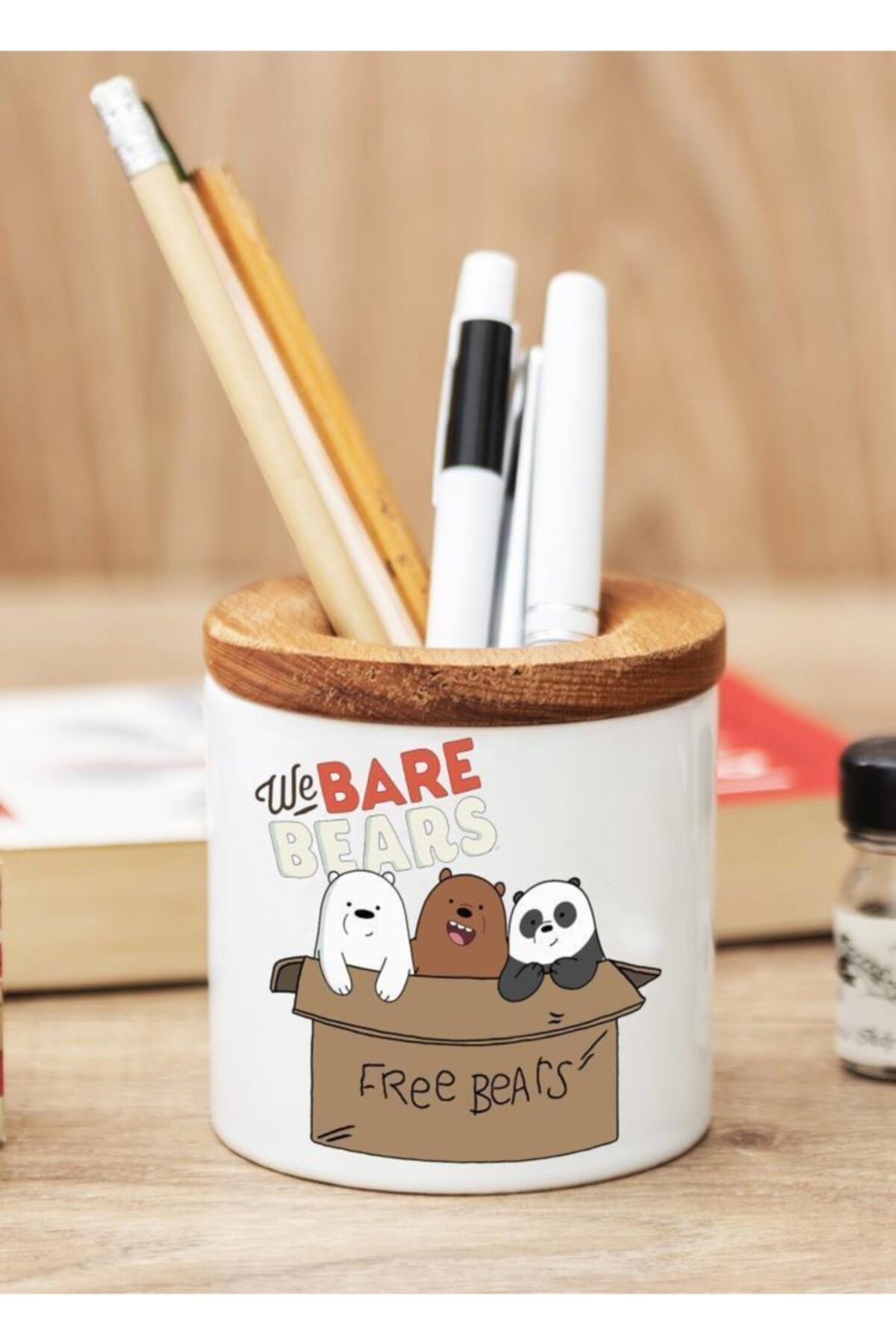 Katarsis Home We Bare Bears Baskılı Seramik Kalemlik 2
