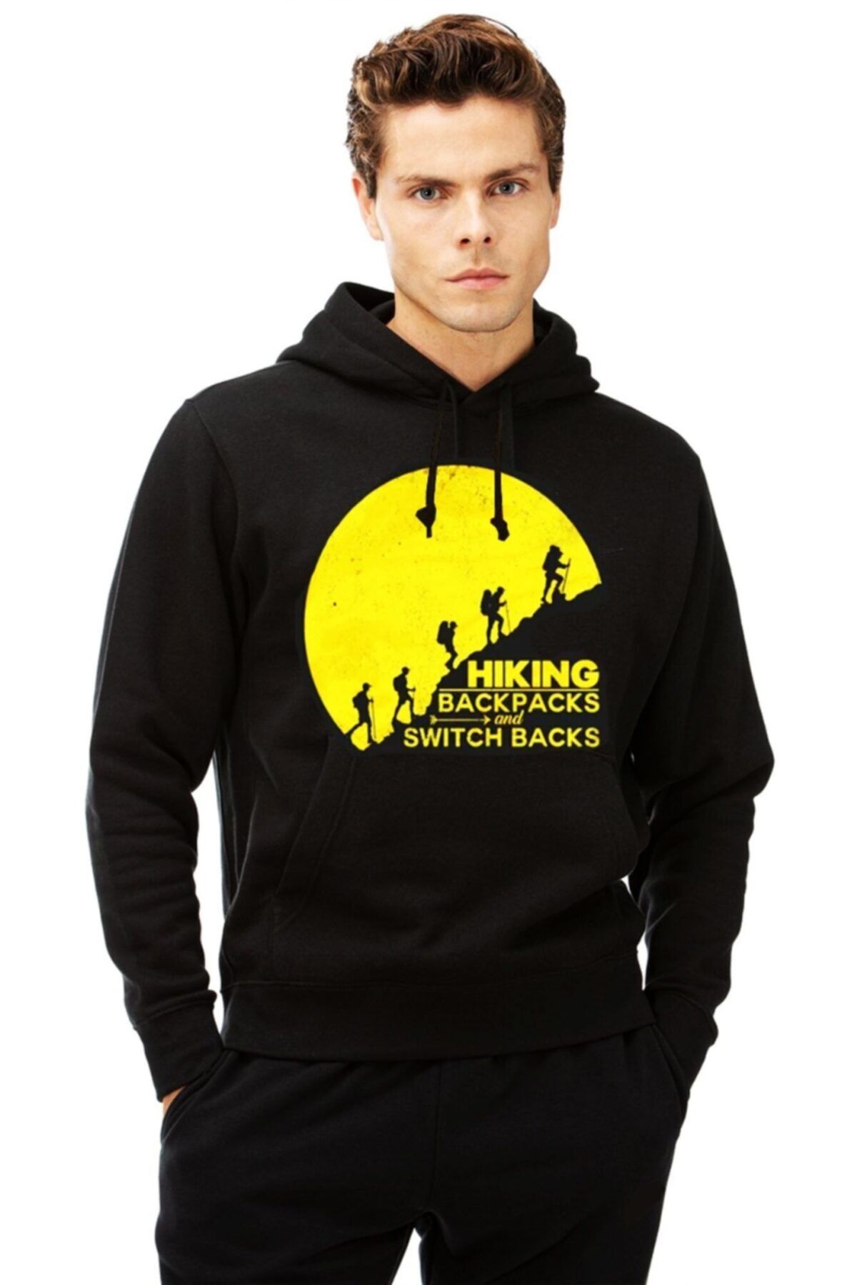 Efeel Hiking Hoodie Yeni Sezon Baskılı Kapşonlu Sweatshirt Hiking Trekking Sporcuları ve Dogal Yaşam