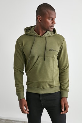 TRENDYOL MAN Haki Erkek  Sweatshirt TMNAW21SW1307