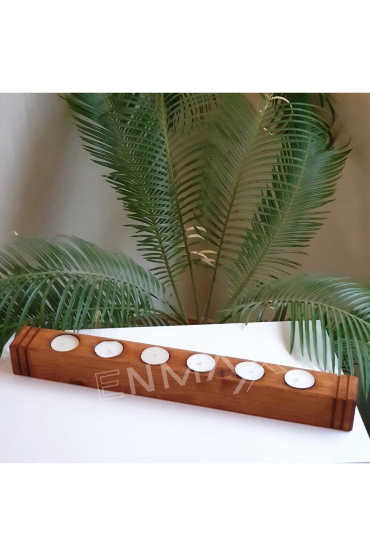 Enmax Ahşap Dekoratif Altılı Tealight Mumluk