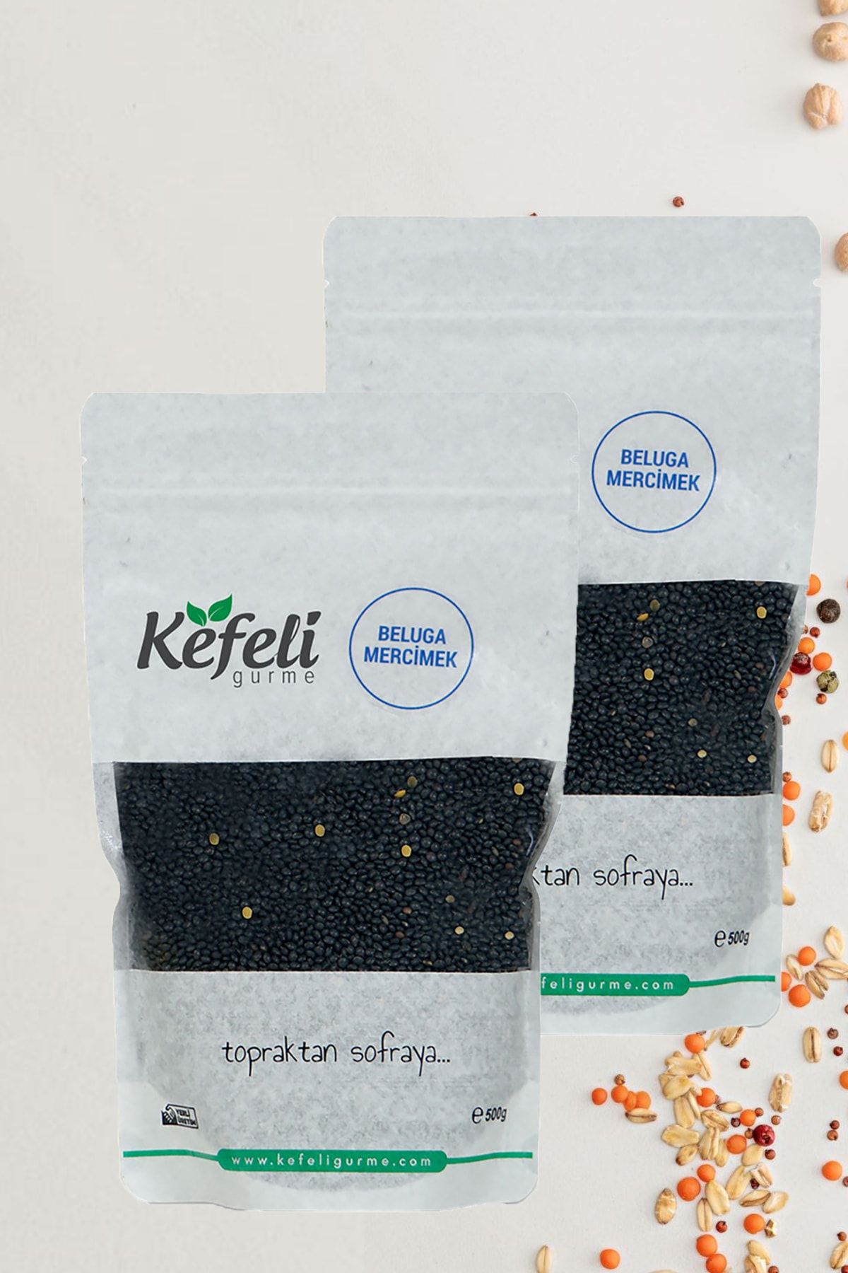 Kefeli Yerli İyi Tarım Beluga Mercimek 1 Kg & 1000gr (siyah Mercimek)