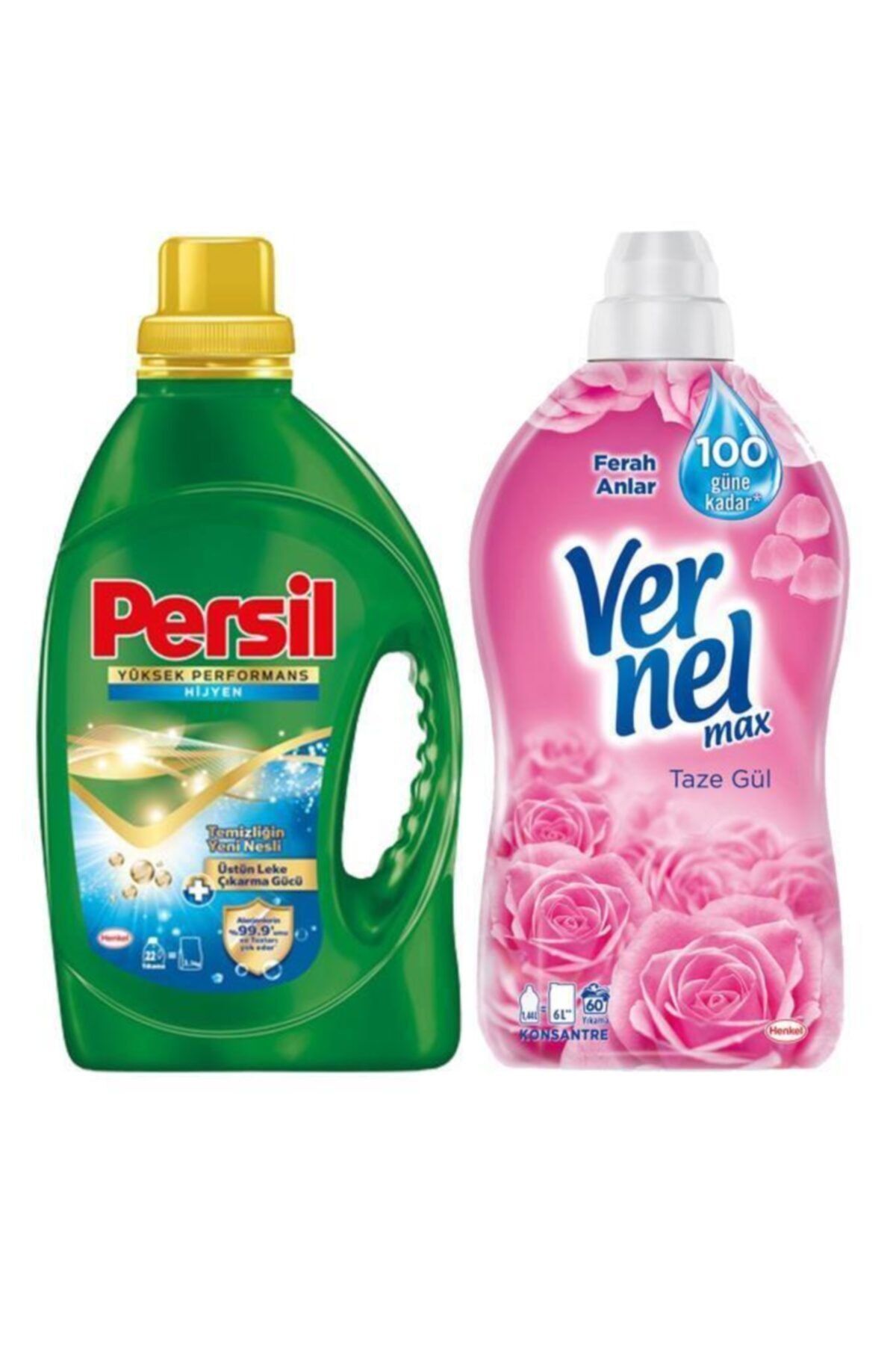 Persil Premium Jel Hijyen 22 Yıkama 1,54 Litre + Vernel Max Taze Gül 60 Yıkama 1,44 Litre