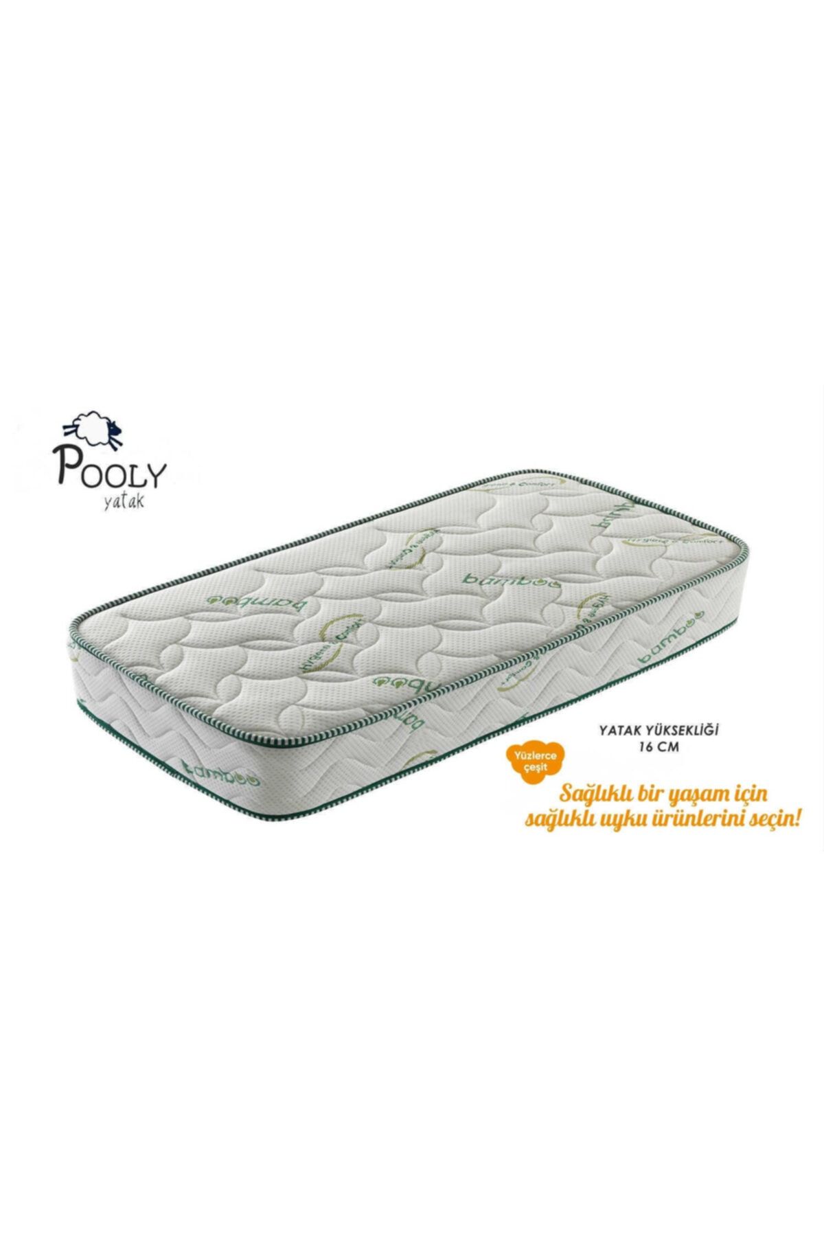 pooly 75x180 ortopedik yayli yatak bambu 75 180 16cm soft ortopedik bambu tek kisilik fiyati yorumlari trendyol