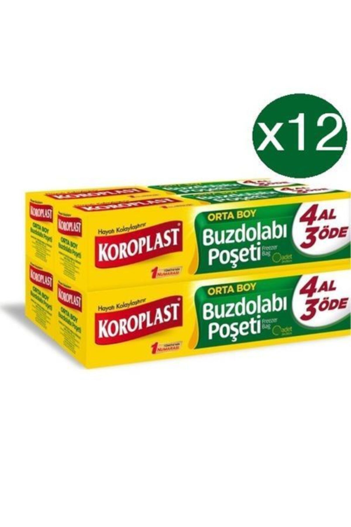 Koroplast Orta Buzdolabı Poşeti 4 Al 3 Öde 80'li X 12 Paket