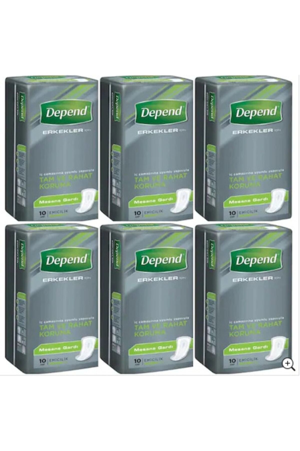 Depend Erkekler Için Mesane Gardı Pedi 10'lu 6 Adet