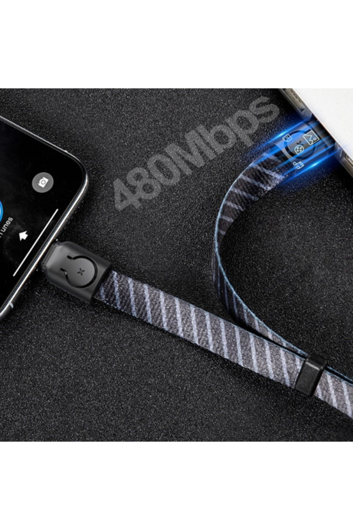 Baseus Çok Fonksiyonlu Iphone 7-8,xs,xr 85cm Power Bank Şarj Kablosu