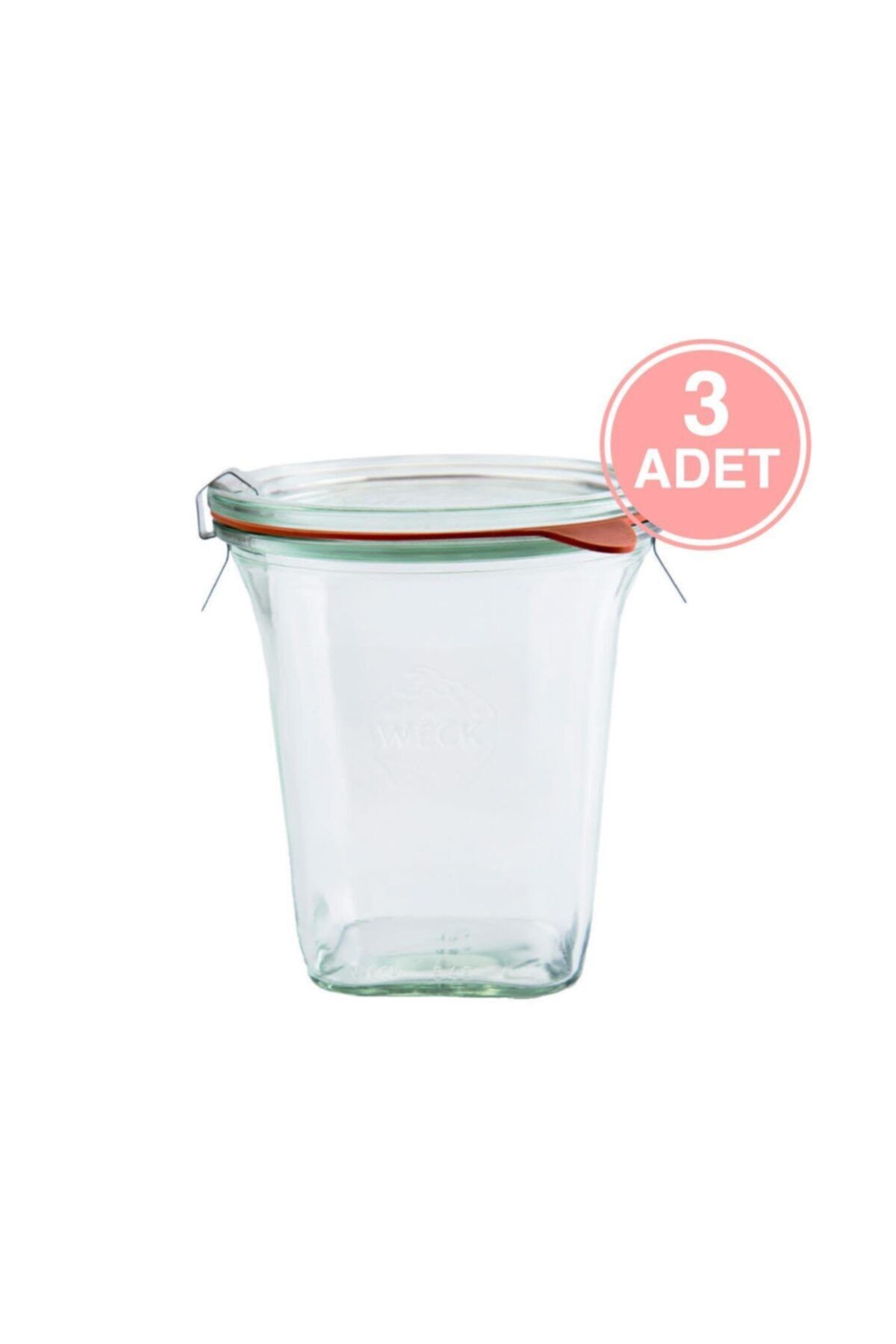 Weck 545 Ml Kare Cam Saklama Kavanozu 3 Adet