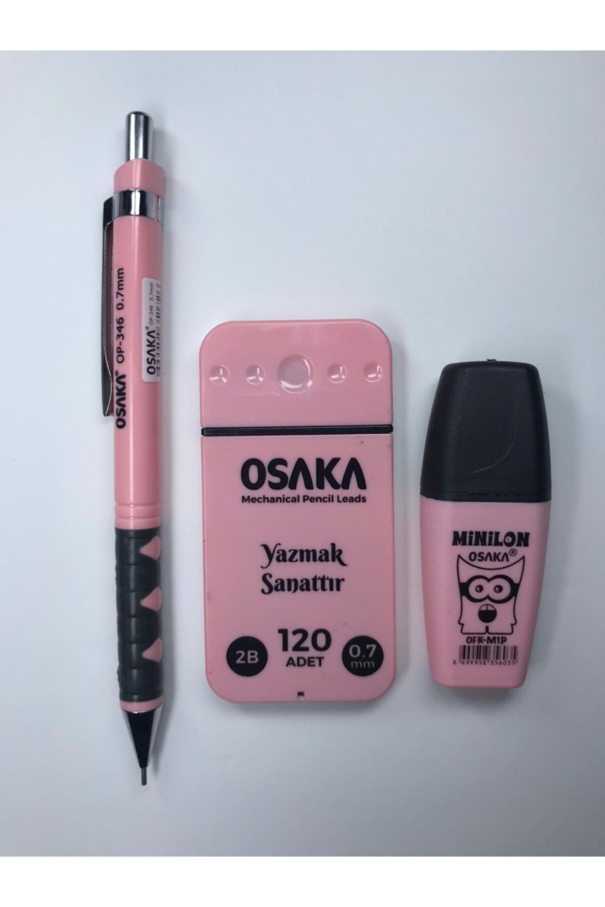 Eylül Uçlu Kalem 12 Li Uç Fosforlu Kalem Seti Pastel Renk Pembe