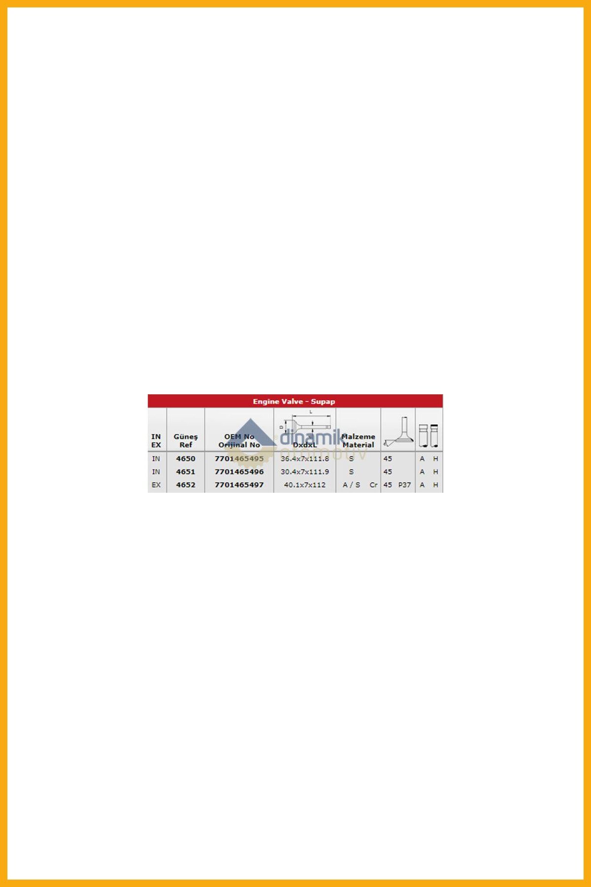 AAVDAN Subap Takımı Laguna Safrane Rn / R12v / R21txı 12v (ın 4 / In 4 / Ex 4)