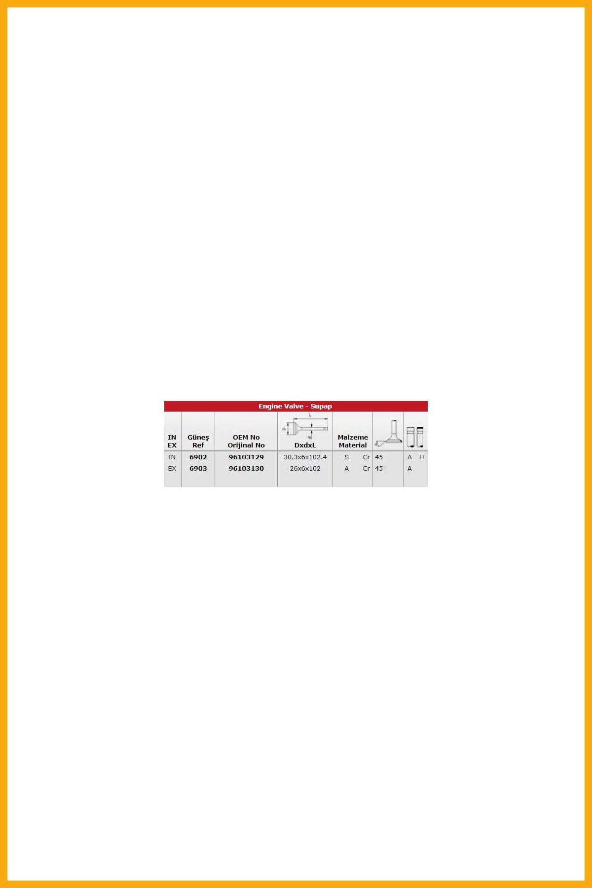 AAVDAN Subap Takımı Nexıa 1,5 16v (ın 8 / Ex 8)