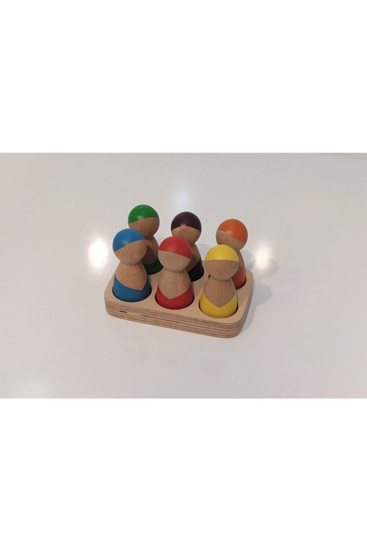 aliwooden 6 Lı Waldorf Gökkuşağı Insan Figürleri