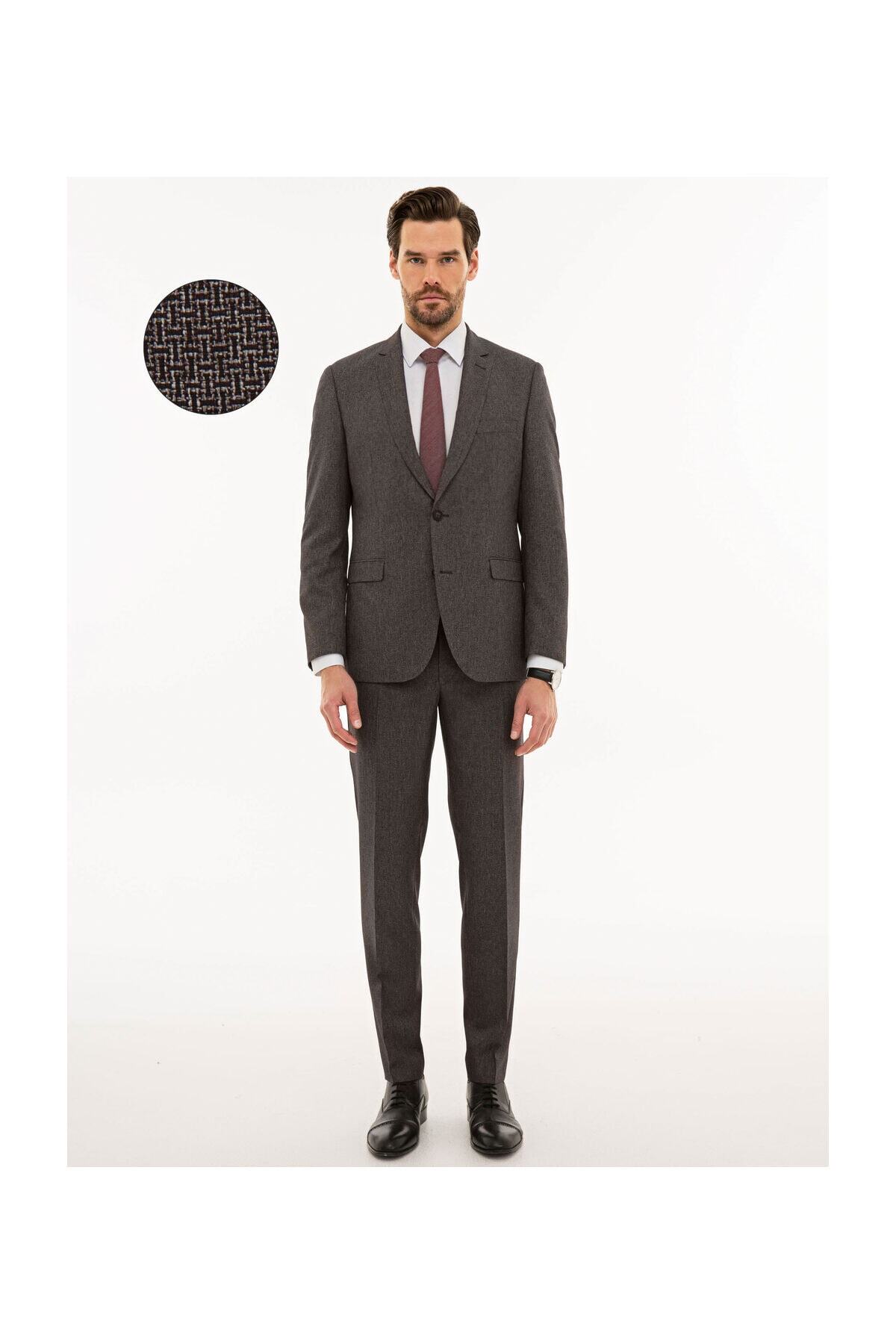 Pierre Cardin Erkek Bordo Ekstra Slim Fit Takım Elbise G021GL001.000.1134351