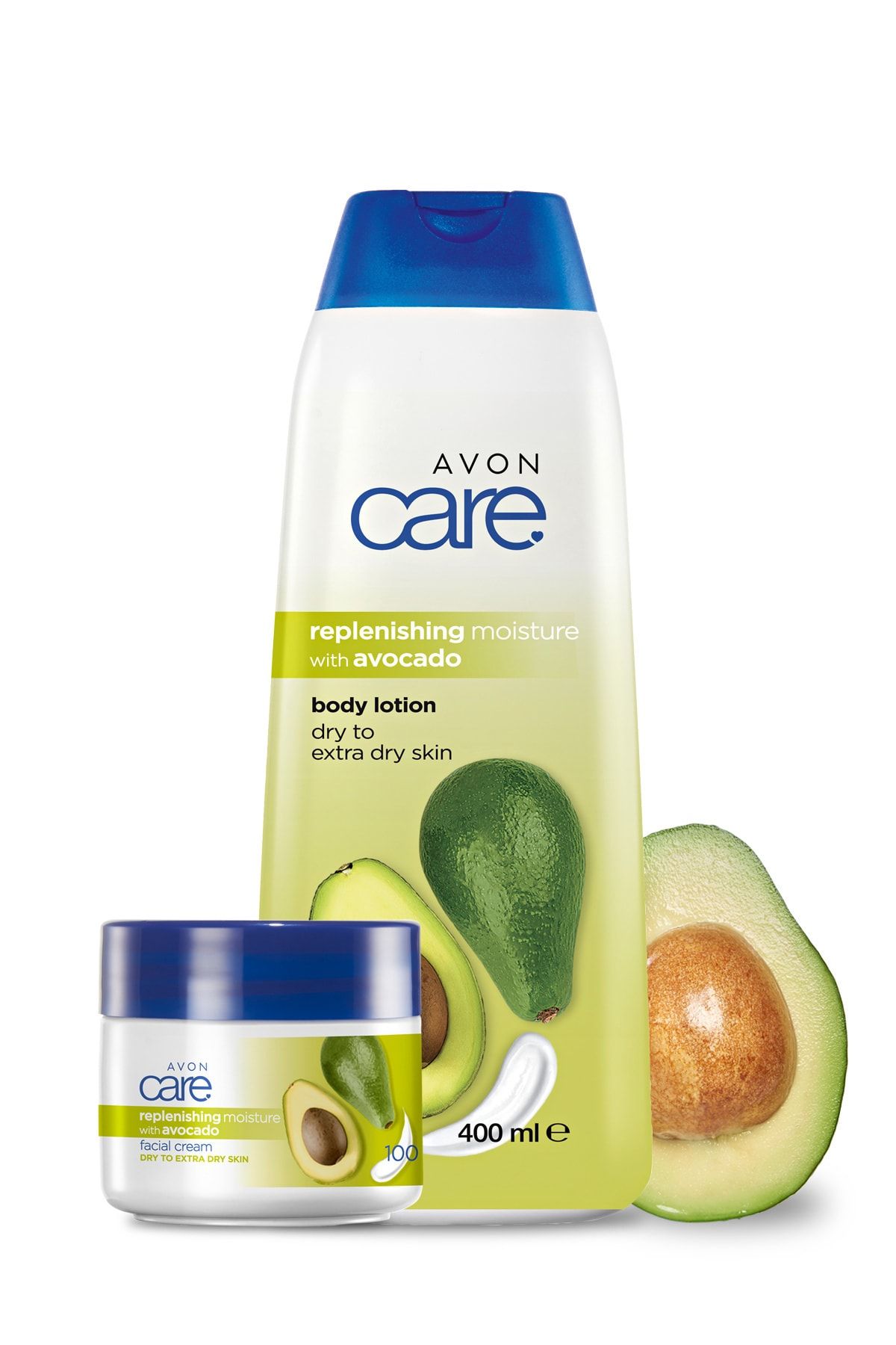 AVON Care Avokado Yağı Vücut Losyonu 400ml Avokado Yağı Yüz Kremi 100ml Seti