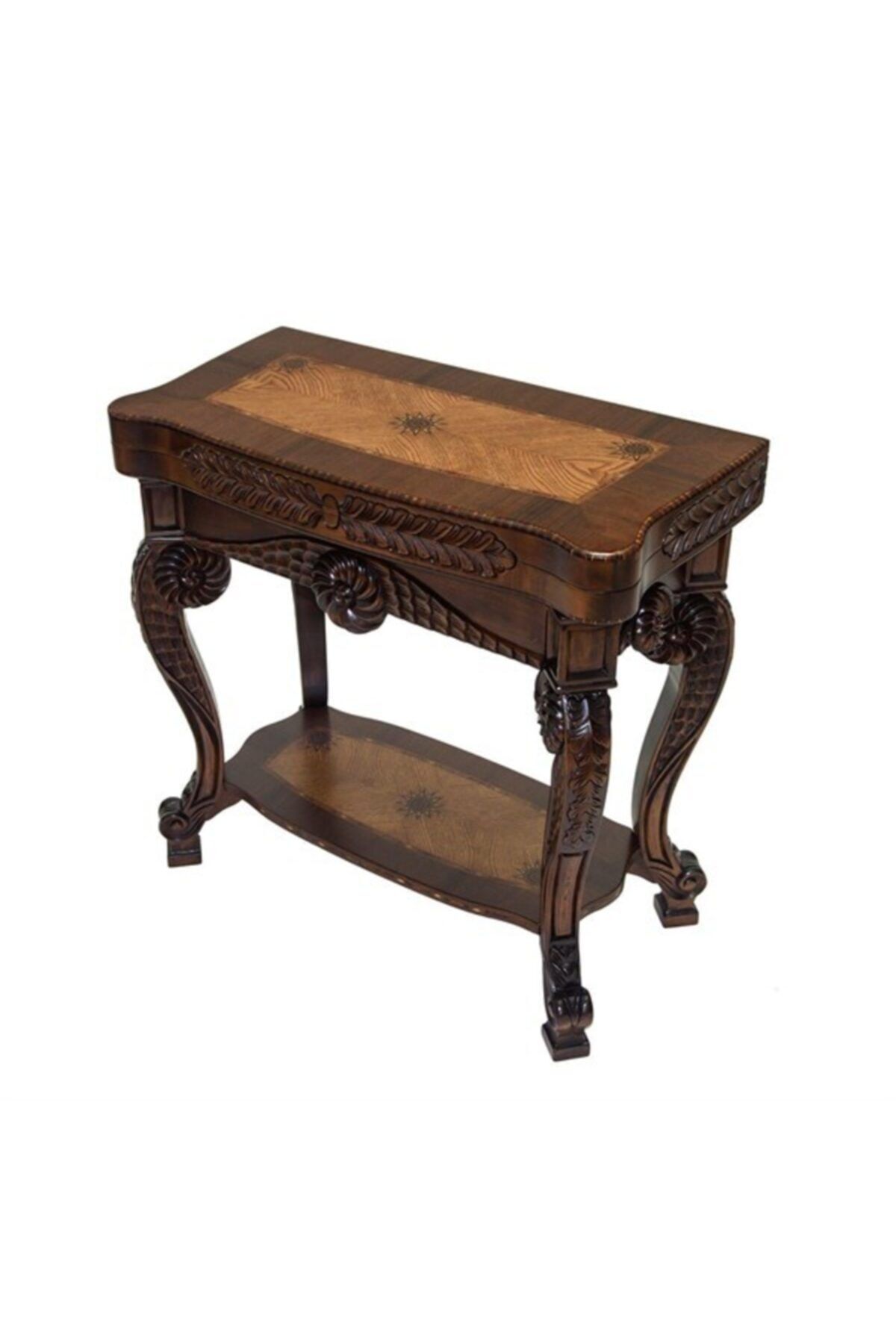 Helena Wood Art Royal Oymalı Satranç Tavla Masası Battal