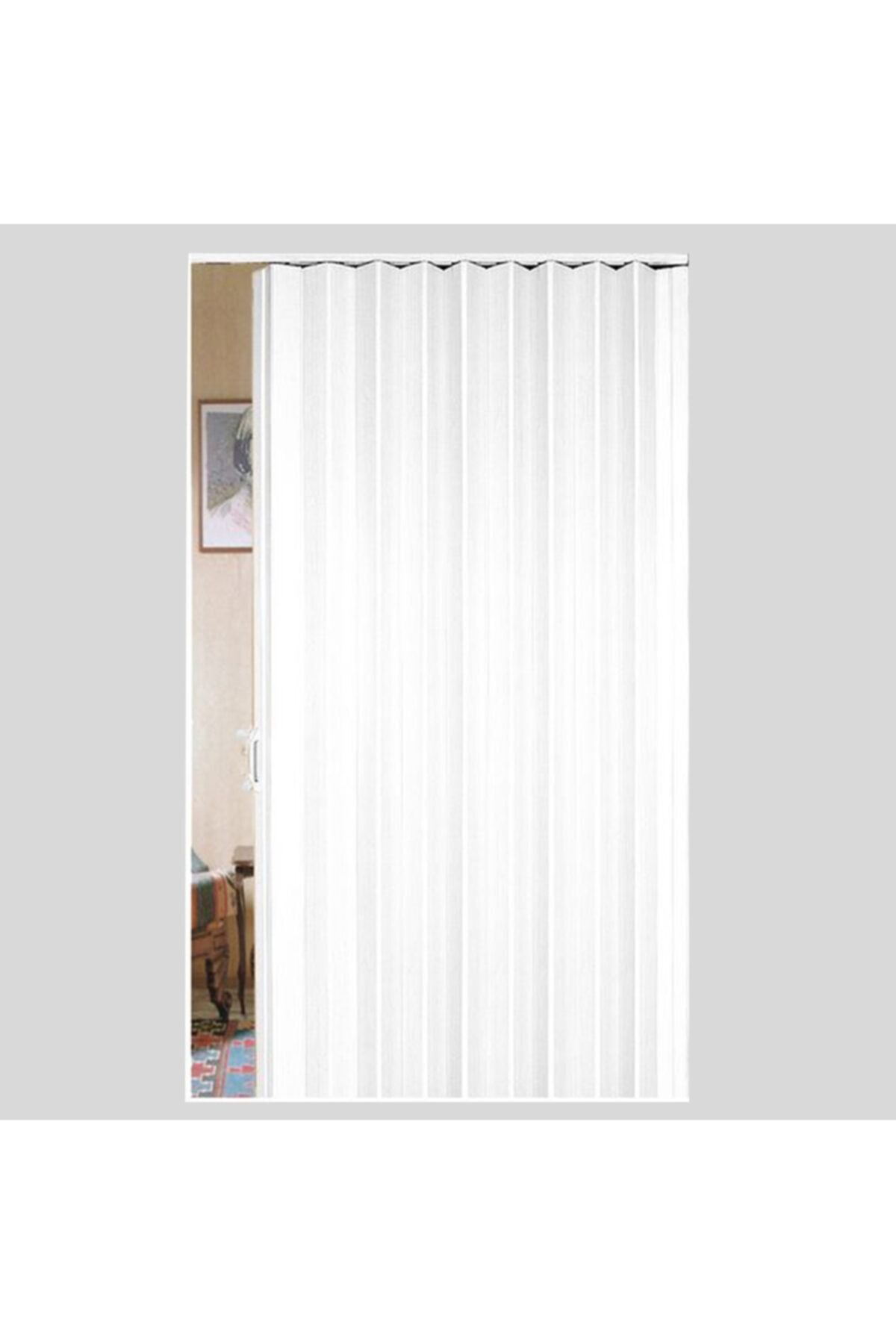 KCR Pvc Katlanabilir Beyaz Akordiyon Kapı 100x200 Cm